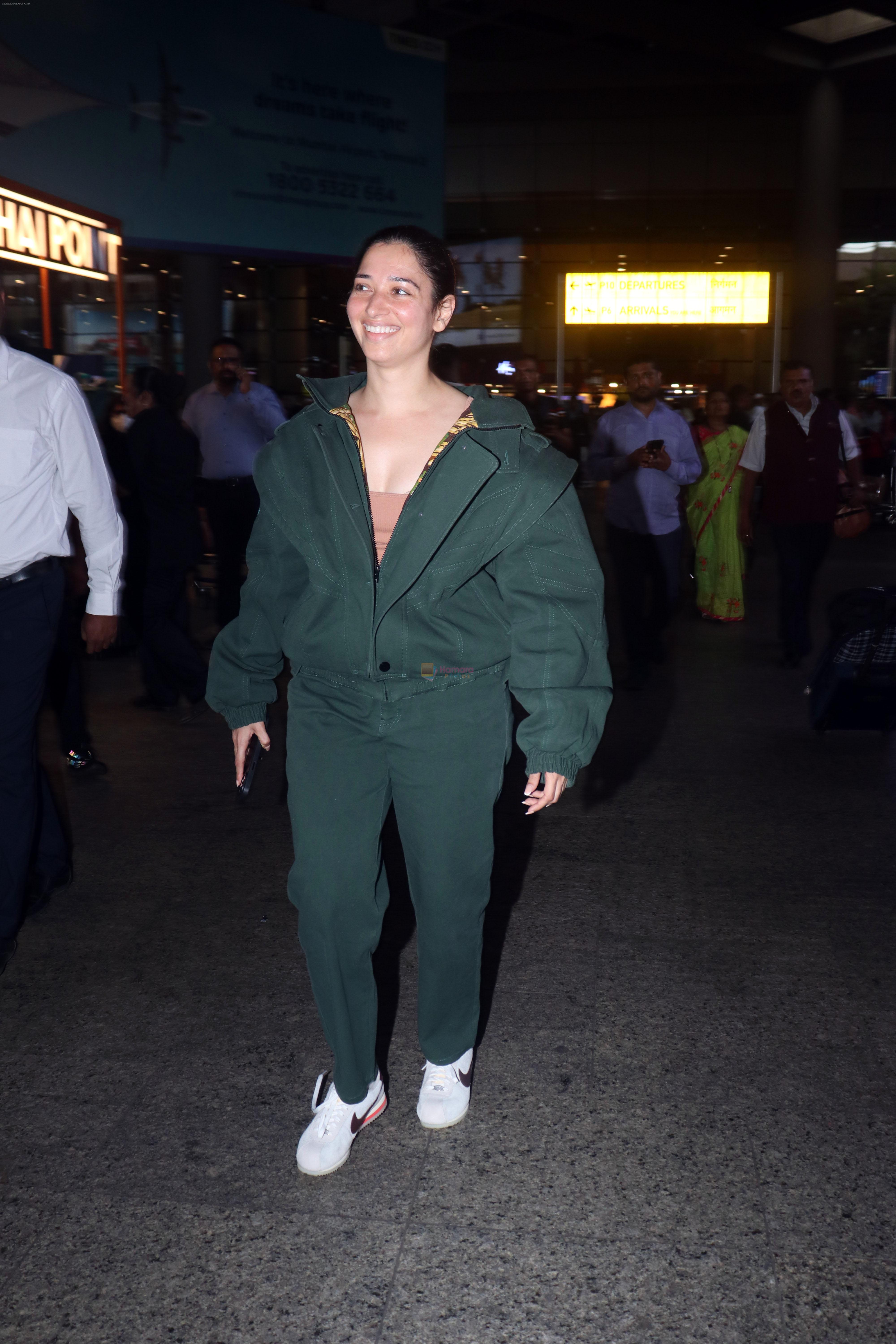 Tamanna Bhatia in green at Airport on 23 May 2023