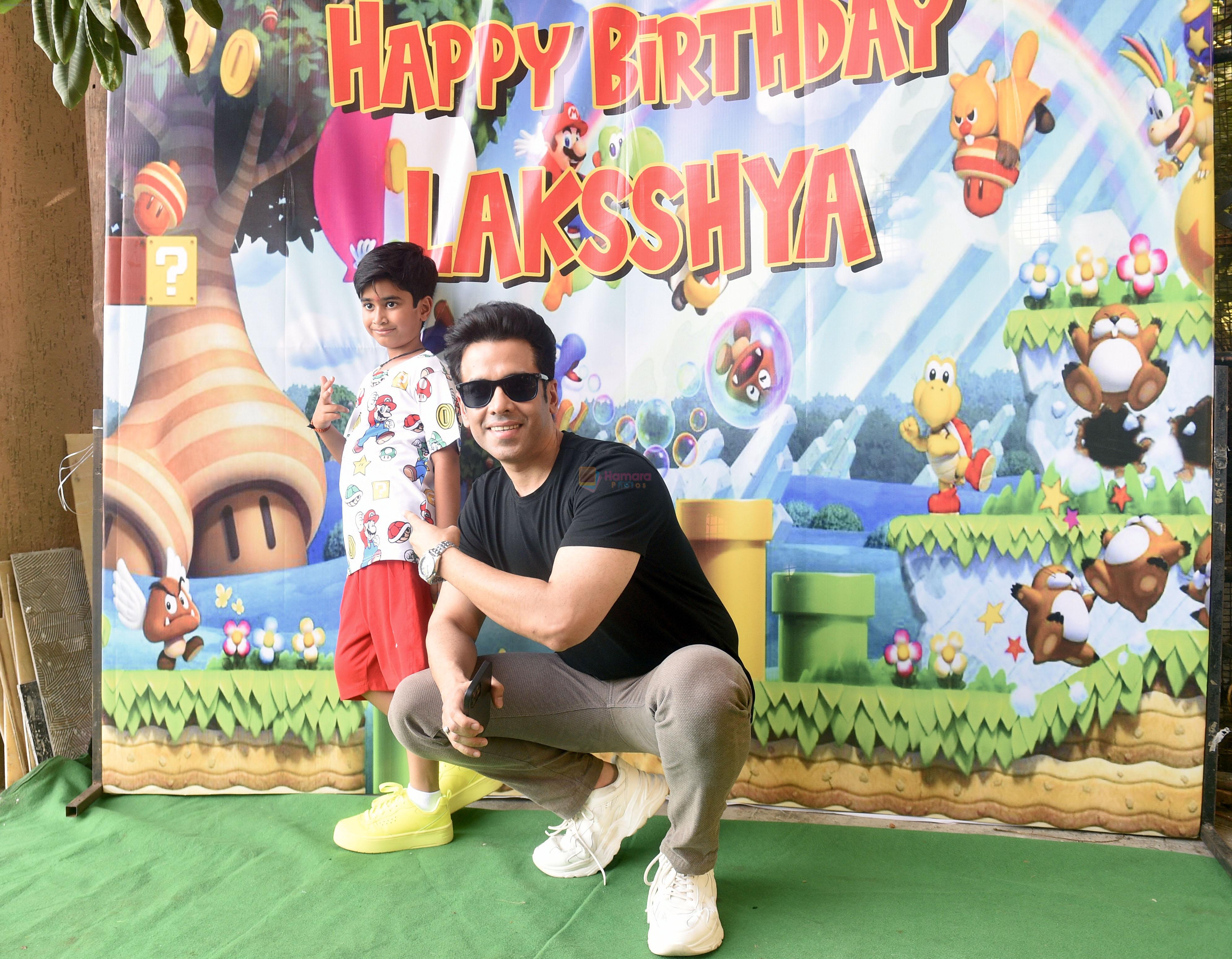 Tusshar Kapoor with son Laksshya Kapoor At Tusshar's son Laksshya Kapoor's 7th Birthday