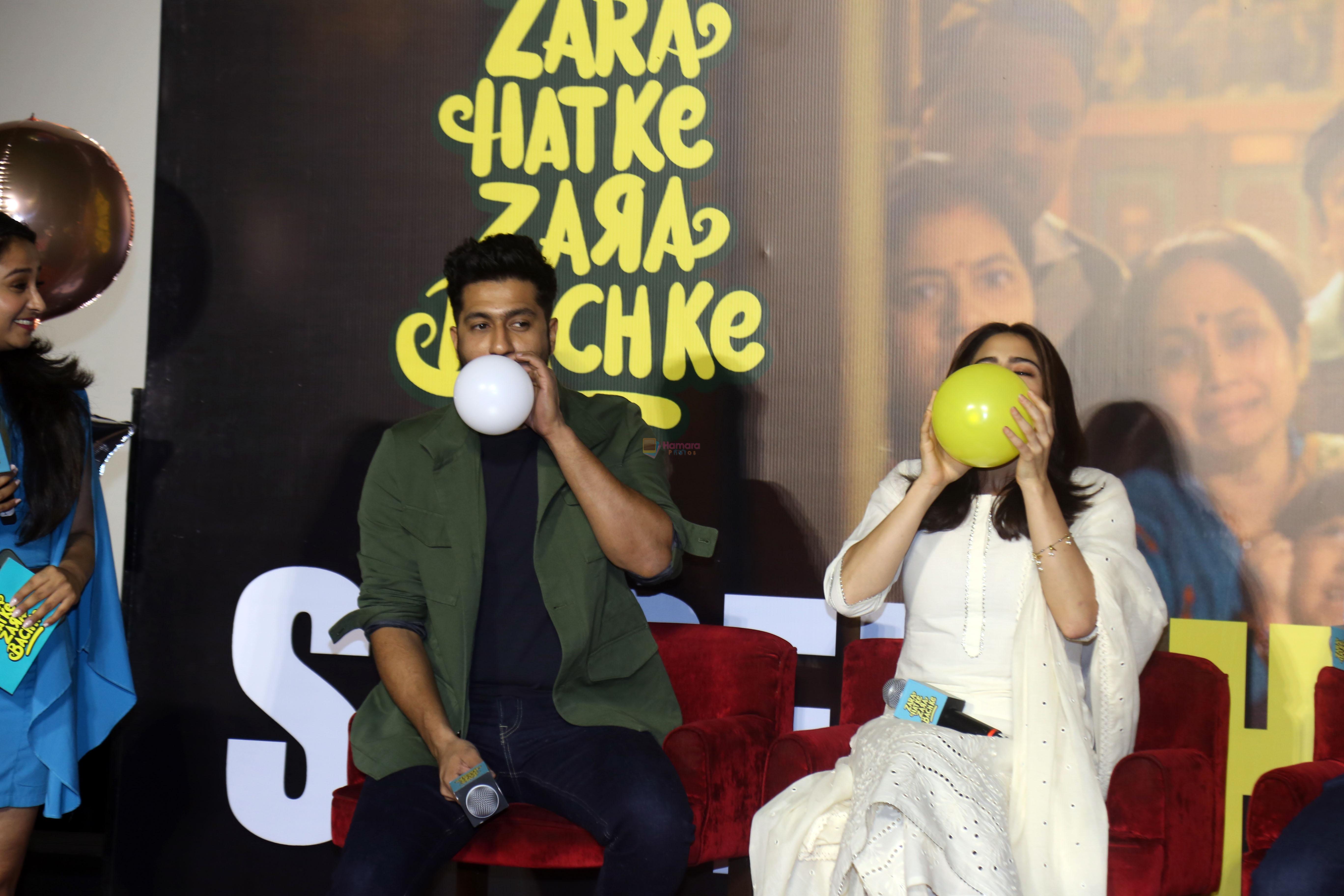 Sara Ali Khan and Vicky Kaushal at Zara Hatke Zara Bachke movie Press Conference