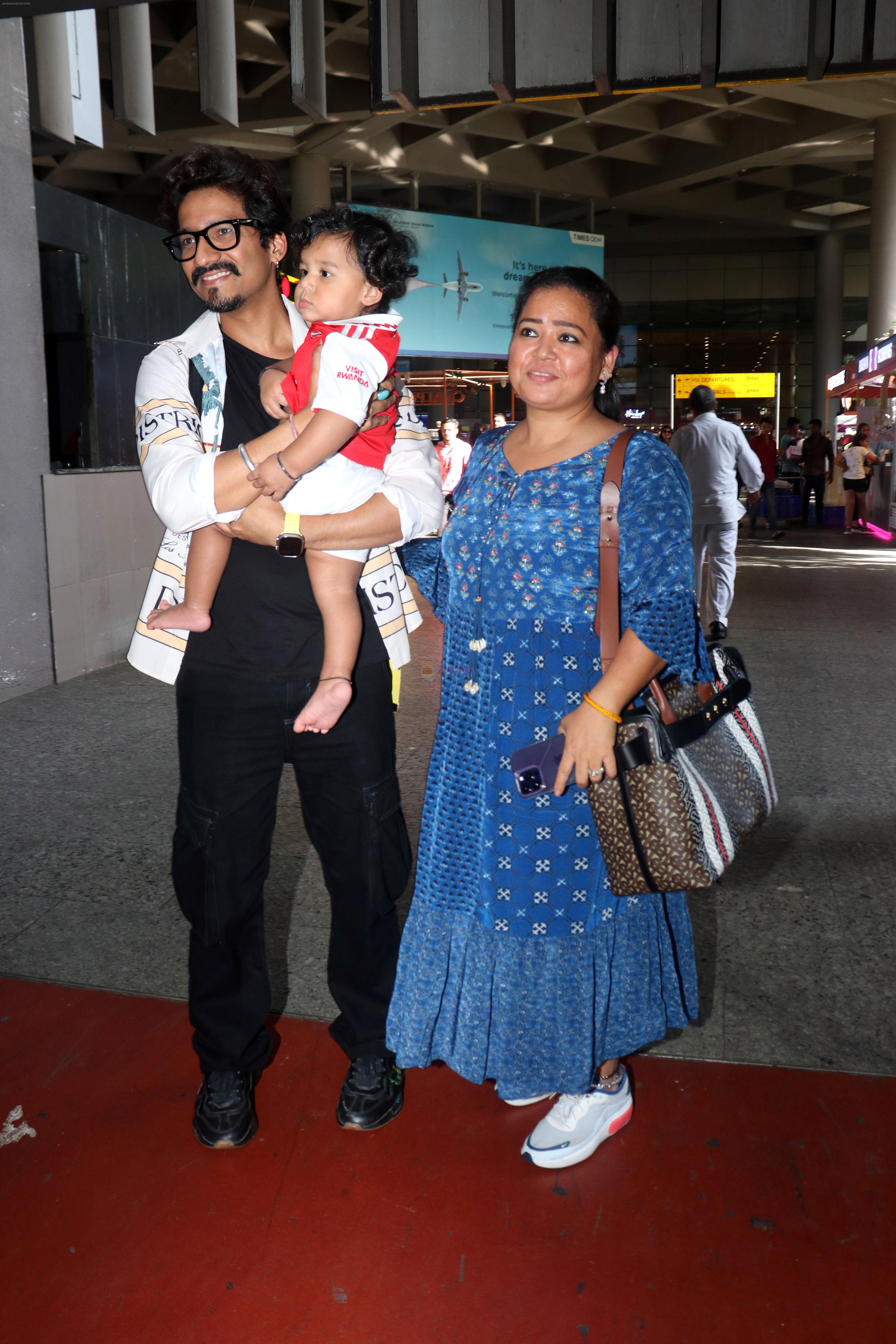 Bharti Singh with spouse Haarsh Limbachiyaa and son Laksh