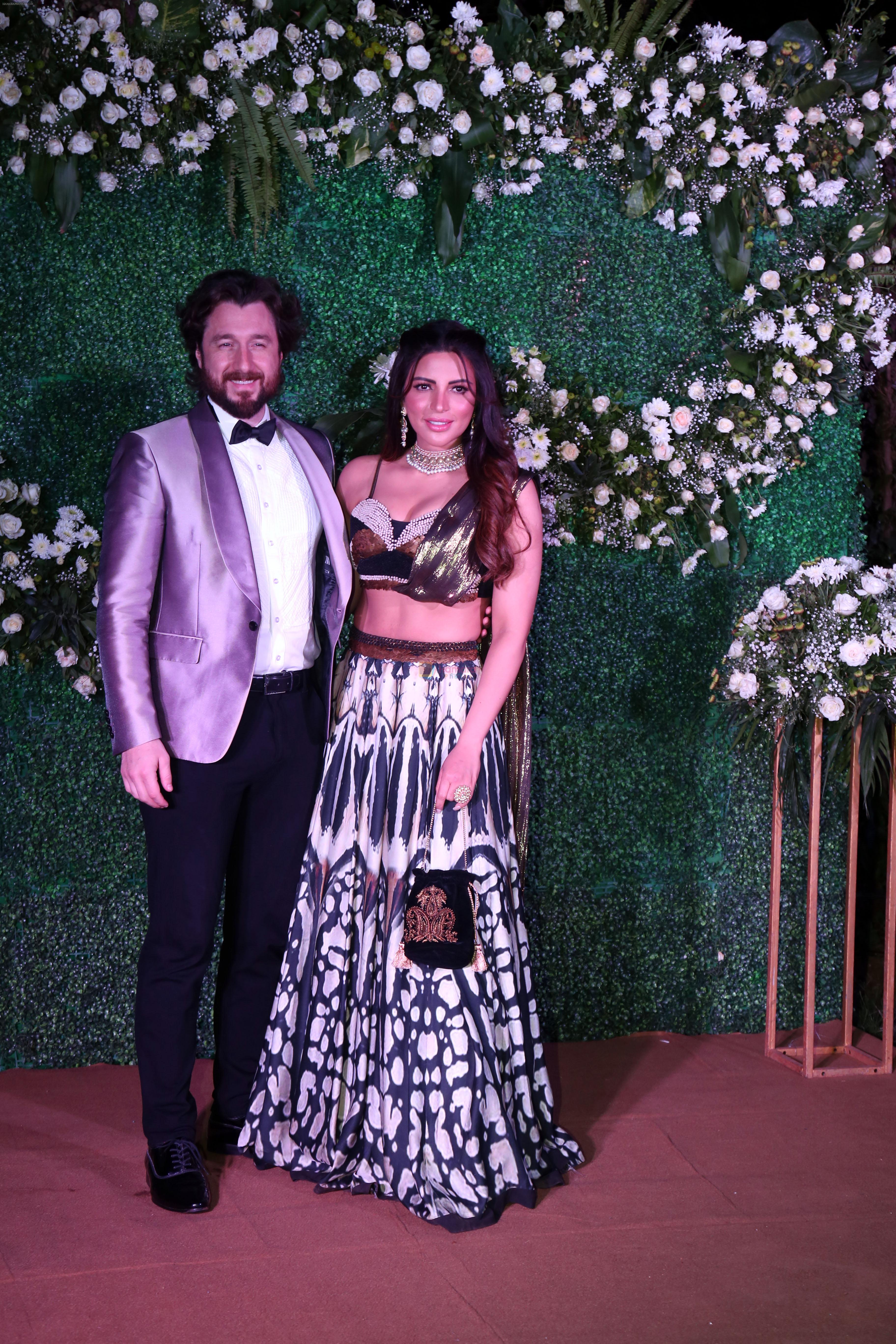 Shama Sikander with spouse James Milliron attends Sonnalli Seygall and Ashesh L Sajnani Wedding Reception