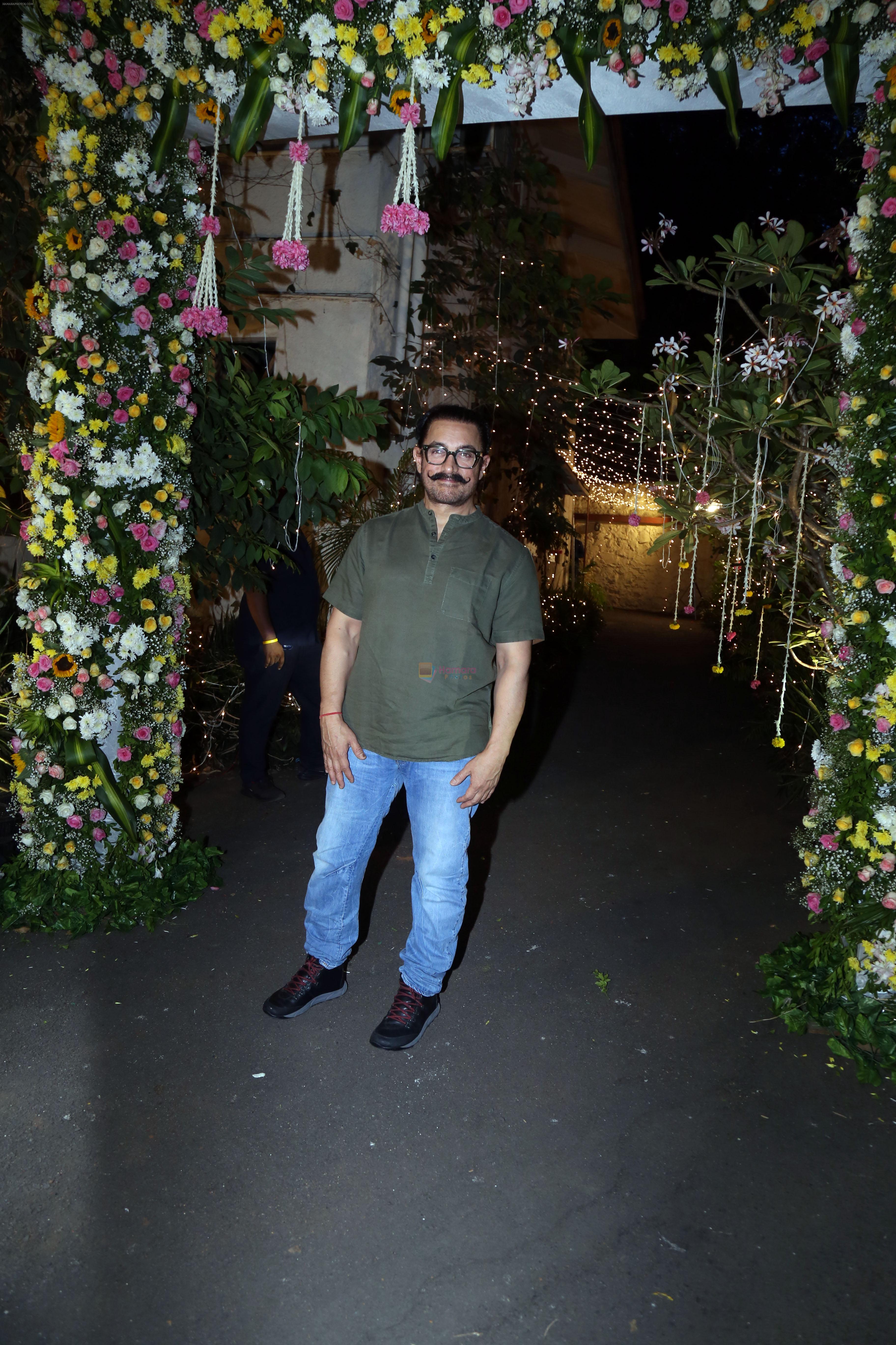 Aamir Khan at Madhu Mantena and Ira Trivedi Mehendi Ceremony