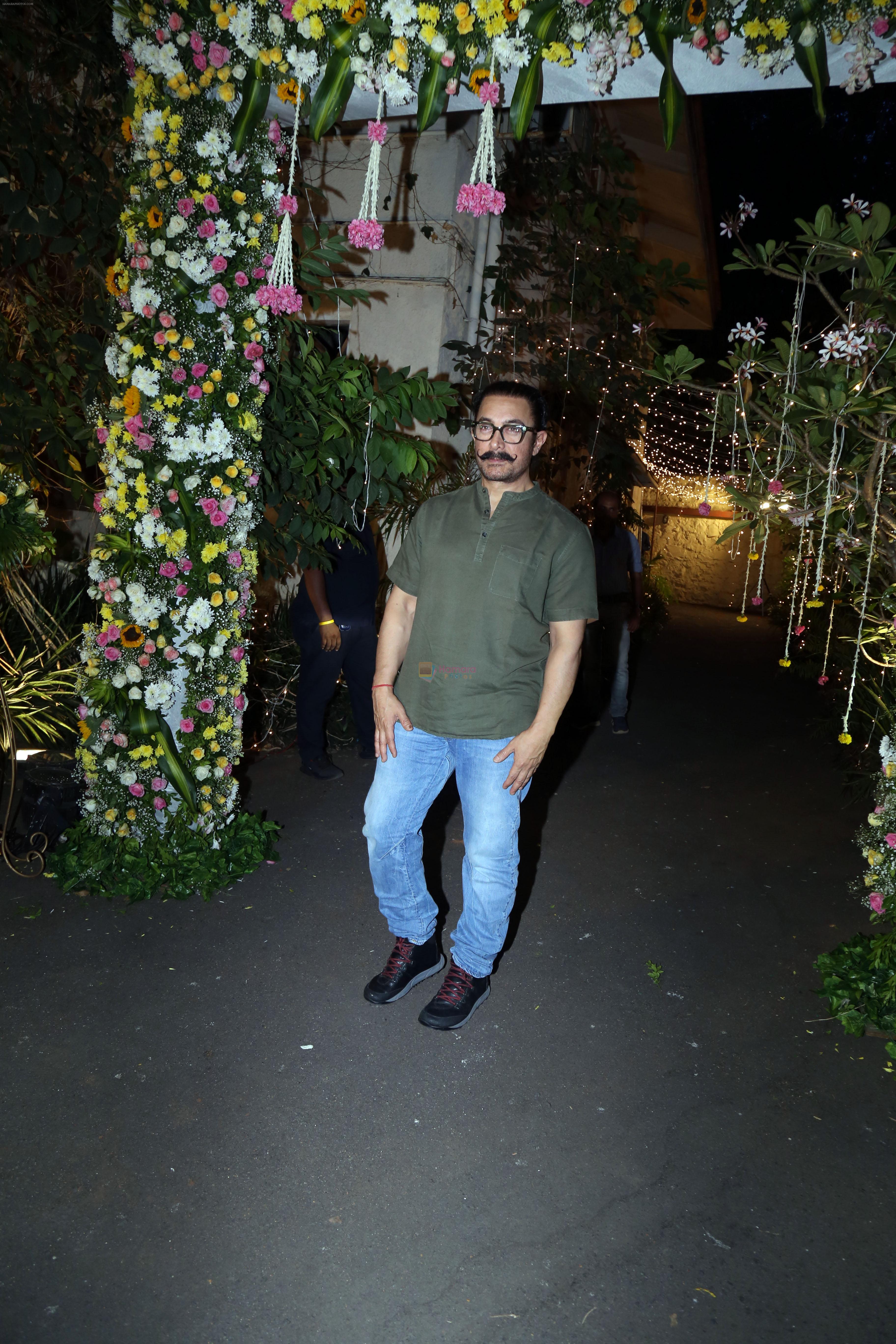 Aamir Khan at Madhu Mantena and Ira Trivedi Mehendi Ceremony