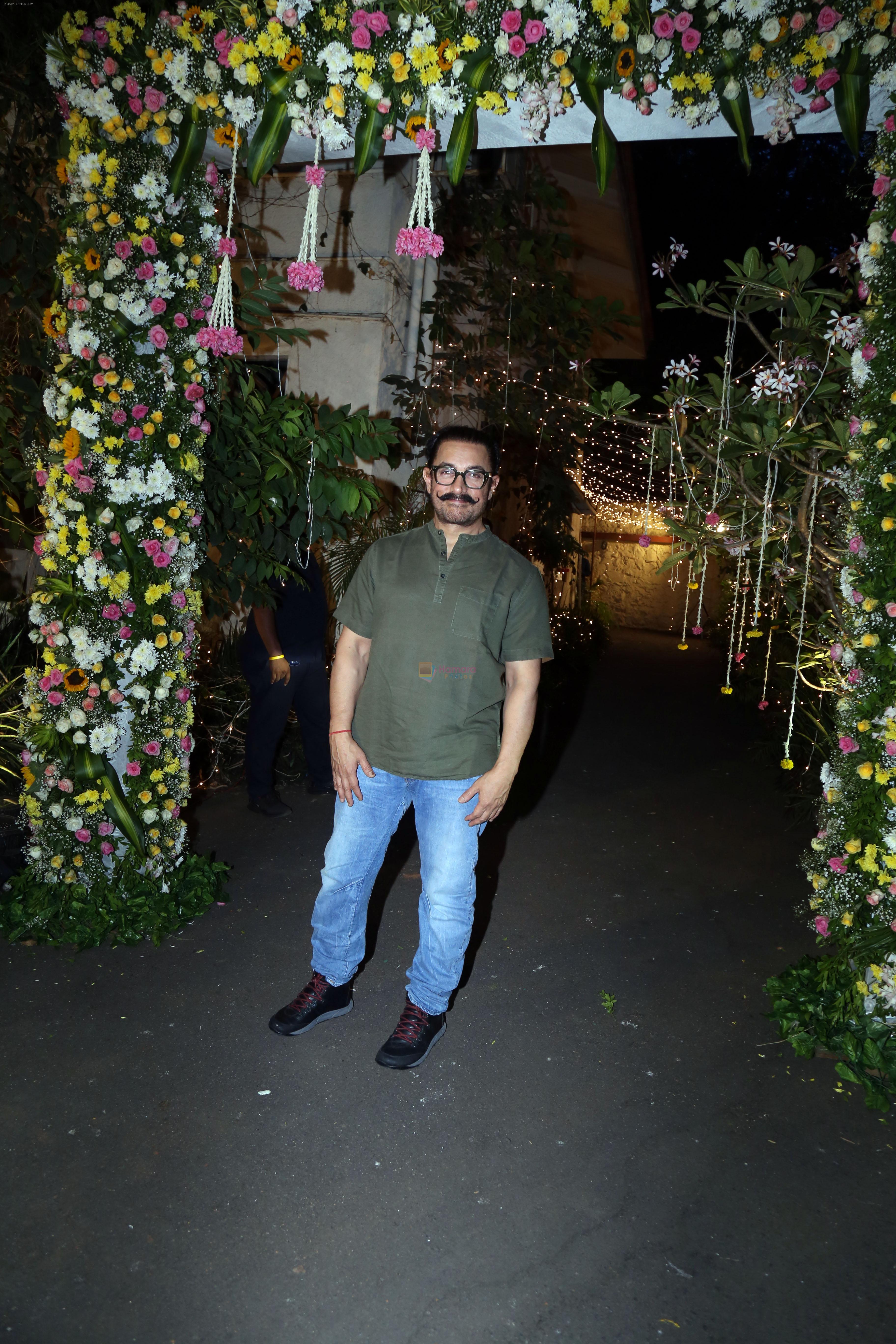 Aamir Khan at Madhu Mantena and Ira Trivedi Mehendi Ceremony