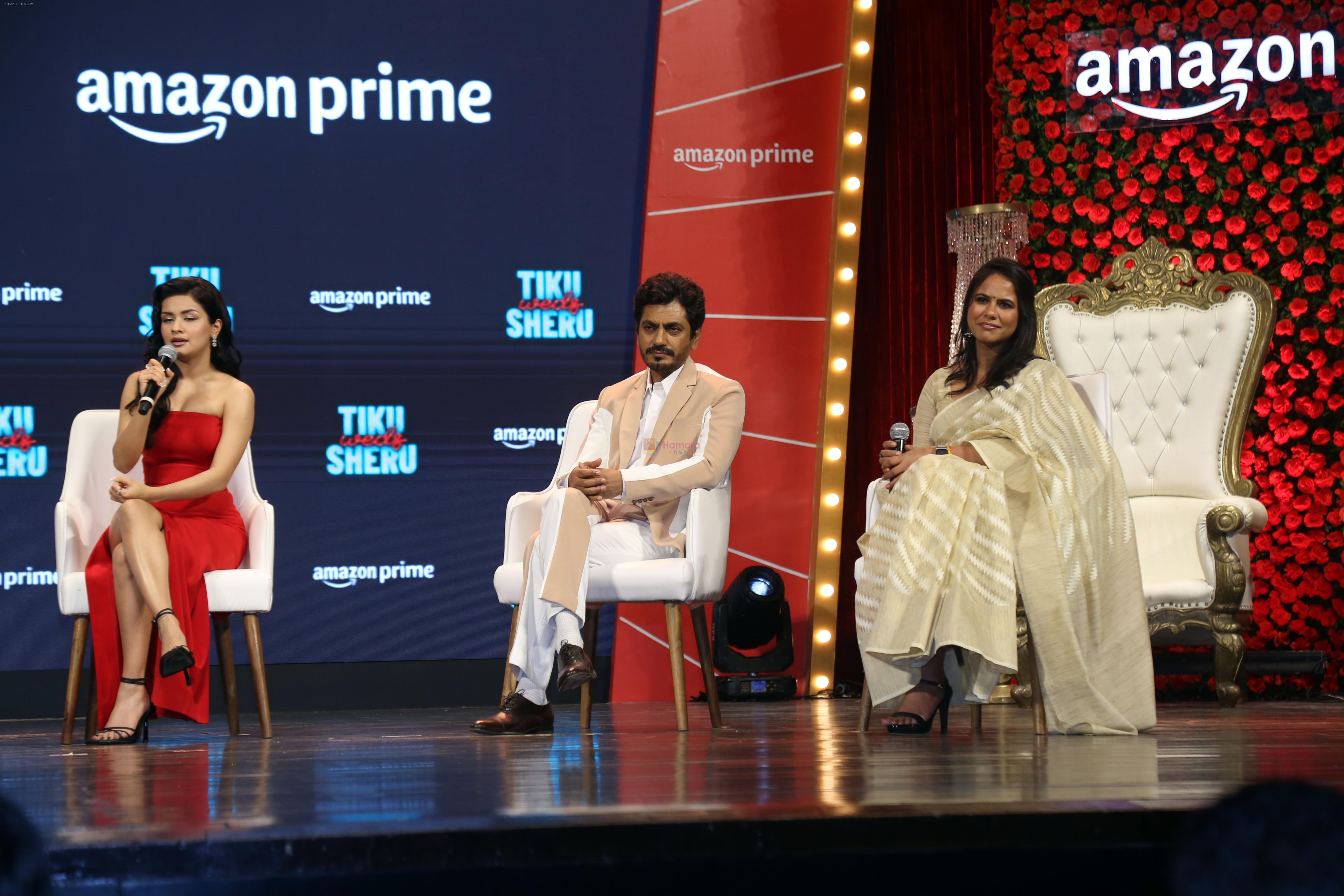 Nawazuddin Siddiqui, Avneet Kaur, Aparna Purohit at the trailer launch of film Tiku Weds Sheru on 14 Jun 2023