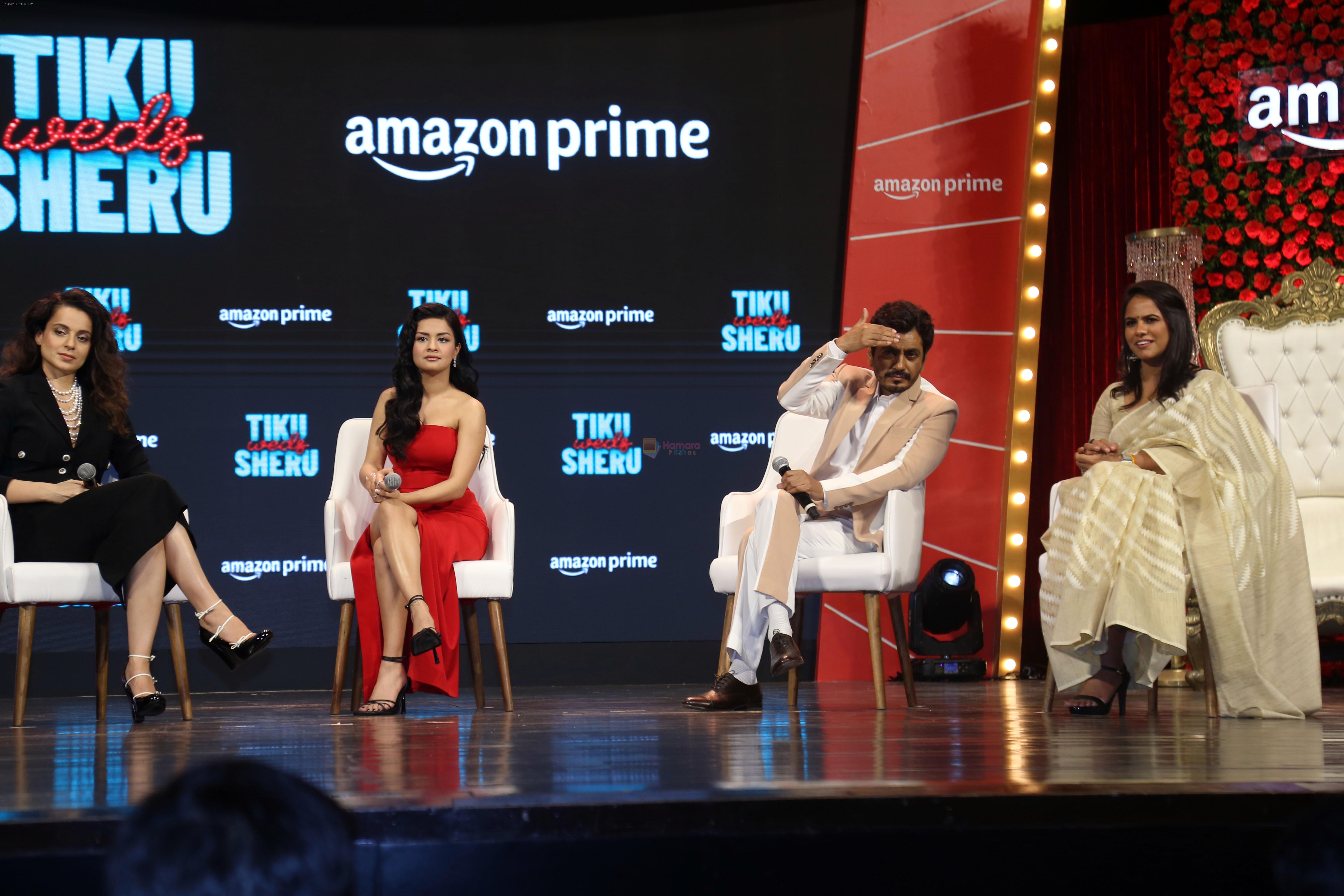 Kangana Ranaut, Nawazuddin Siddiqui, Avneet Kaur, Aparna Purohit at the trailer launch of film Tiku Weds Sheru on 14 Jun 2023