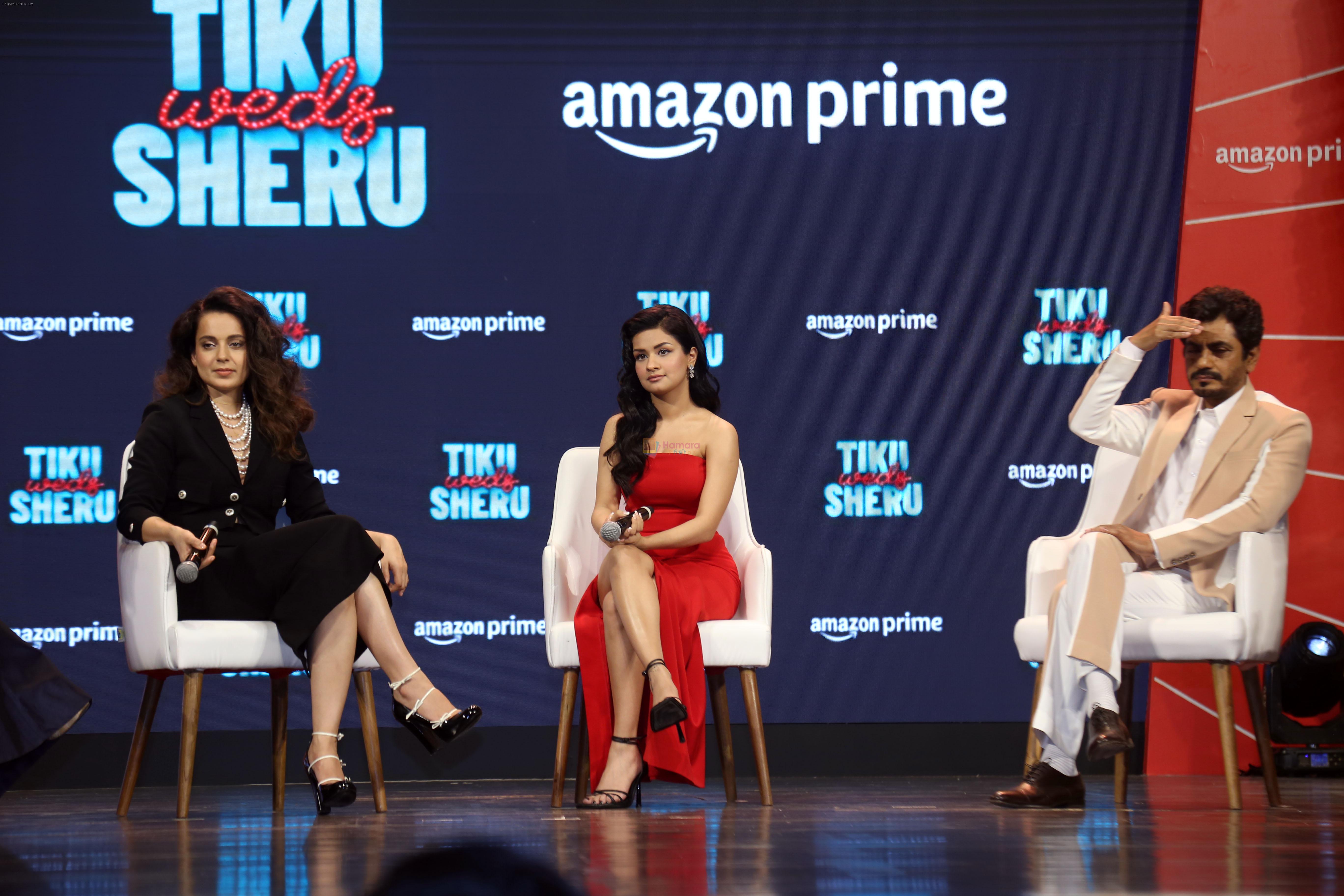 Kangana Ranaut, Nawazuddin Siddiqui, Avneet Kaur at the trailer launch of film Tiku Weds Sheru on 14 Jun 2023