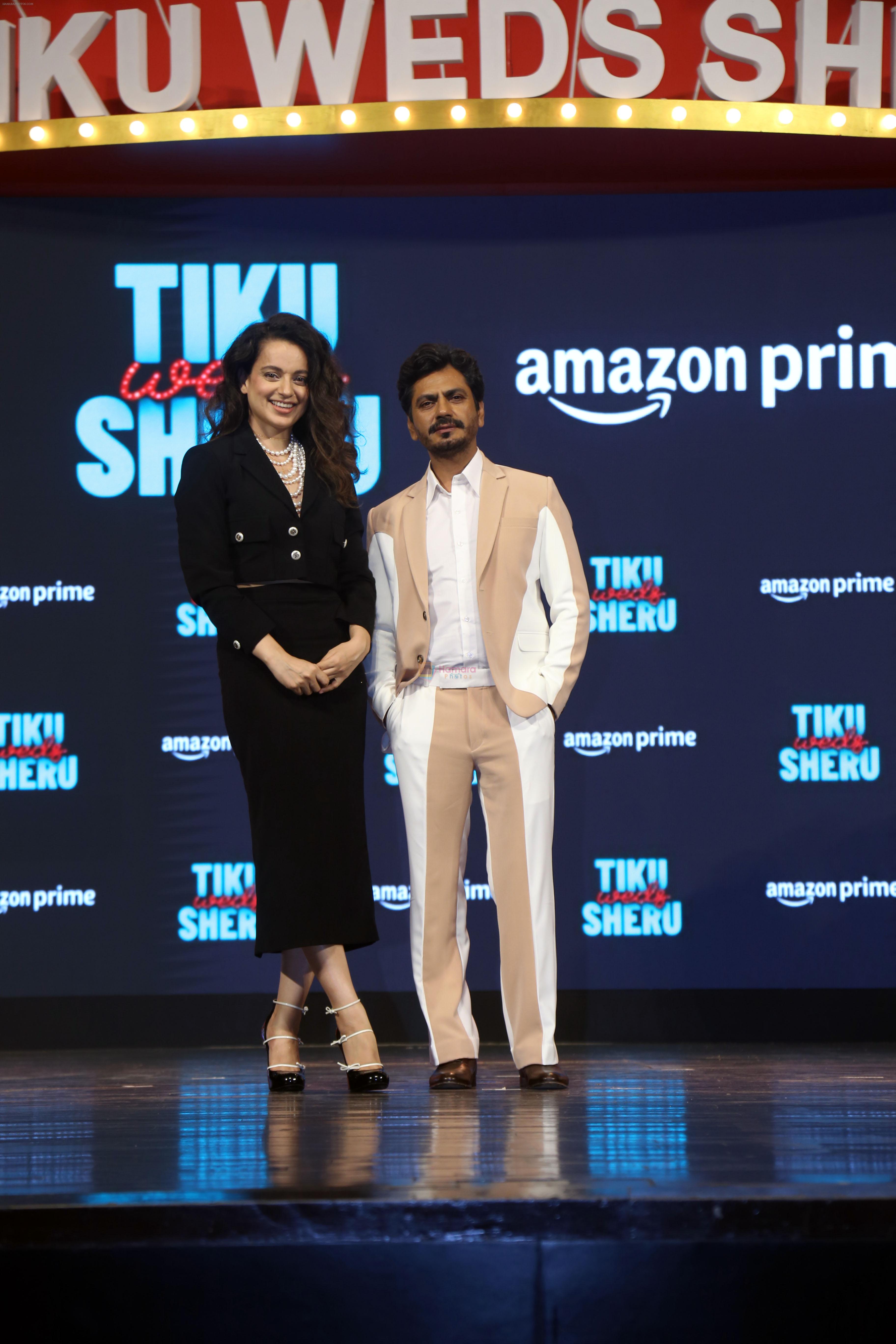 Kangana Ranaut, Nawazuddin Siddiqui at the trailer launch of film Tiku Weds Sheru on 14 Jun 2023
