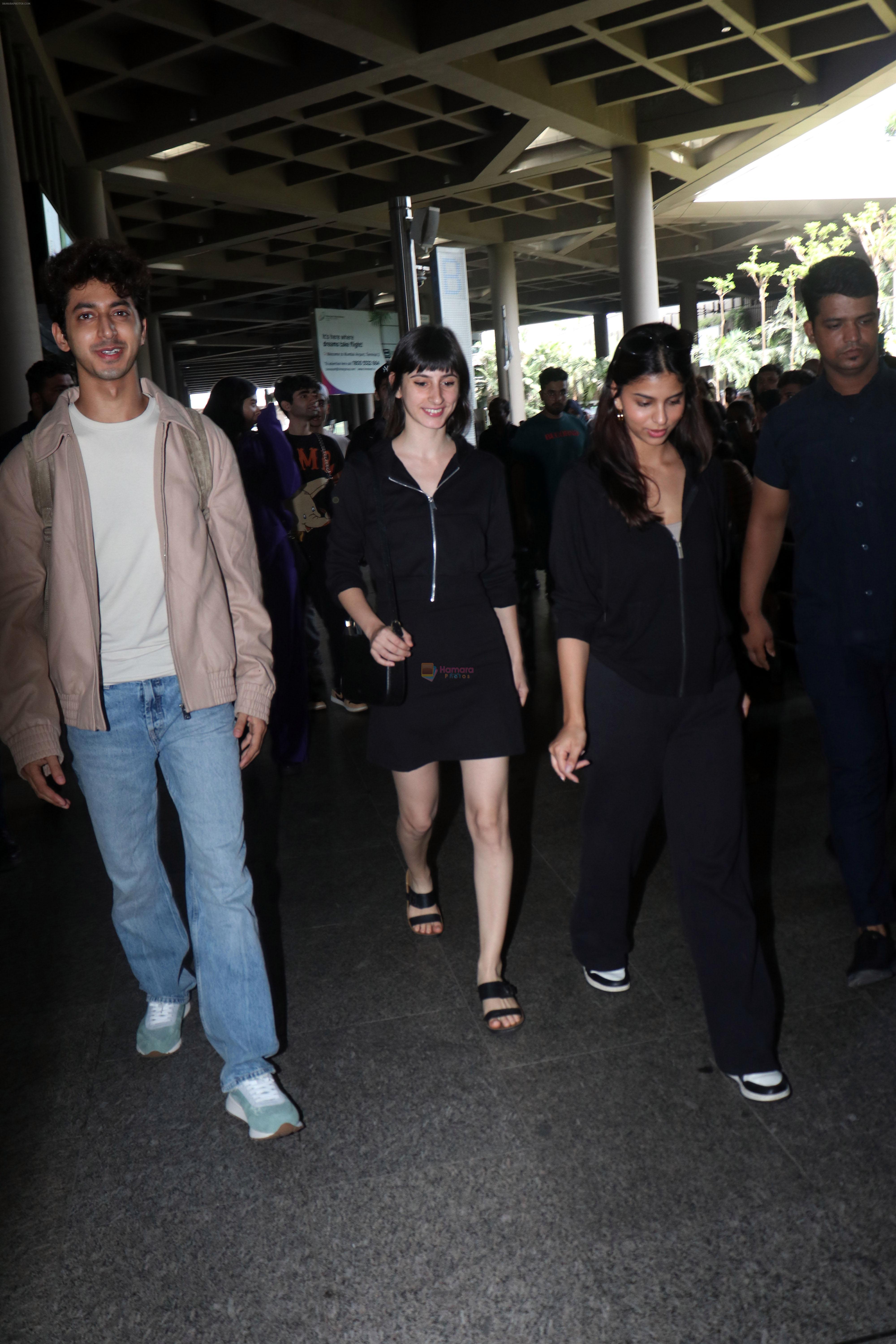 Suhana Khan, Aditi Dot, Mihir Ahuja and The Archies cast seen at the airport on 20 Jun 2023