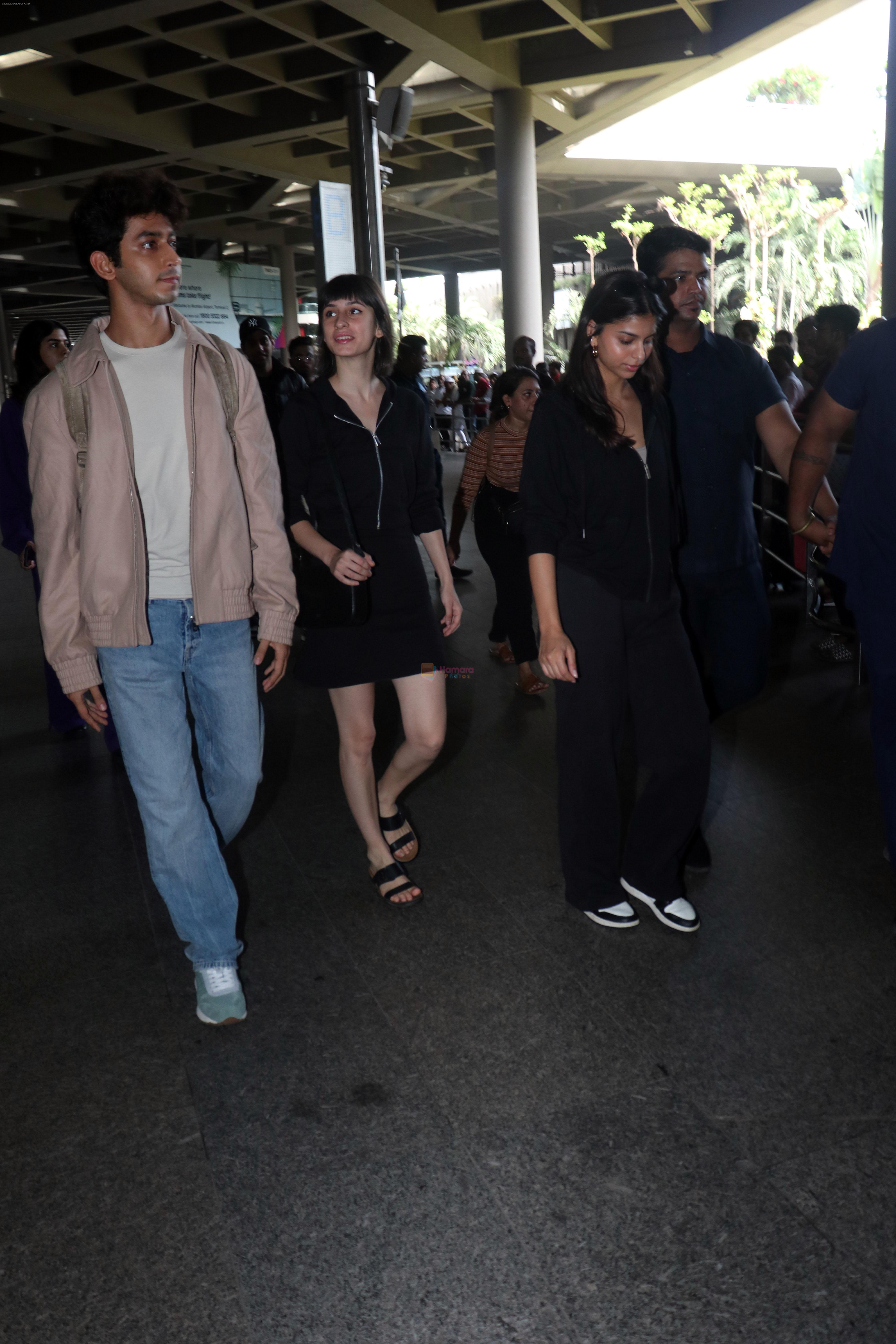 Suhana Khan, Aditi Dot, Mihir Ahuja and The Archies cast seen at the airport on 20 Jun 2023