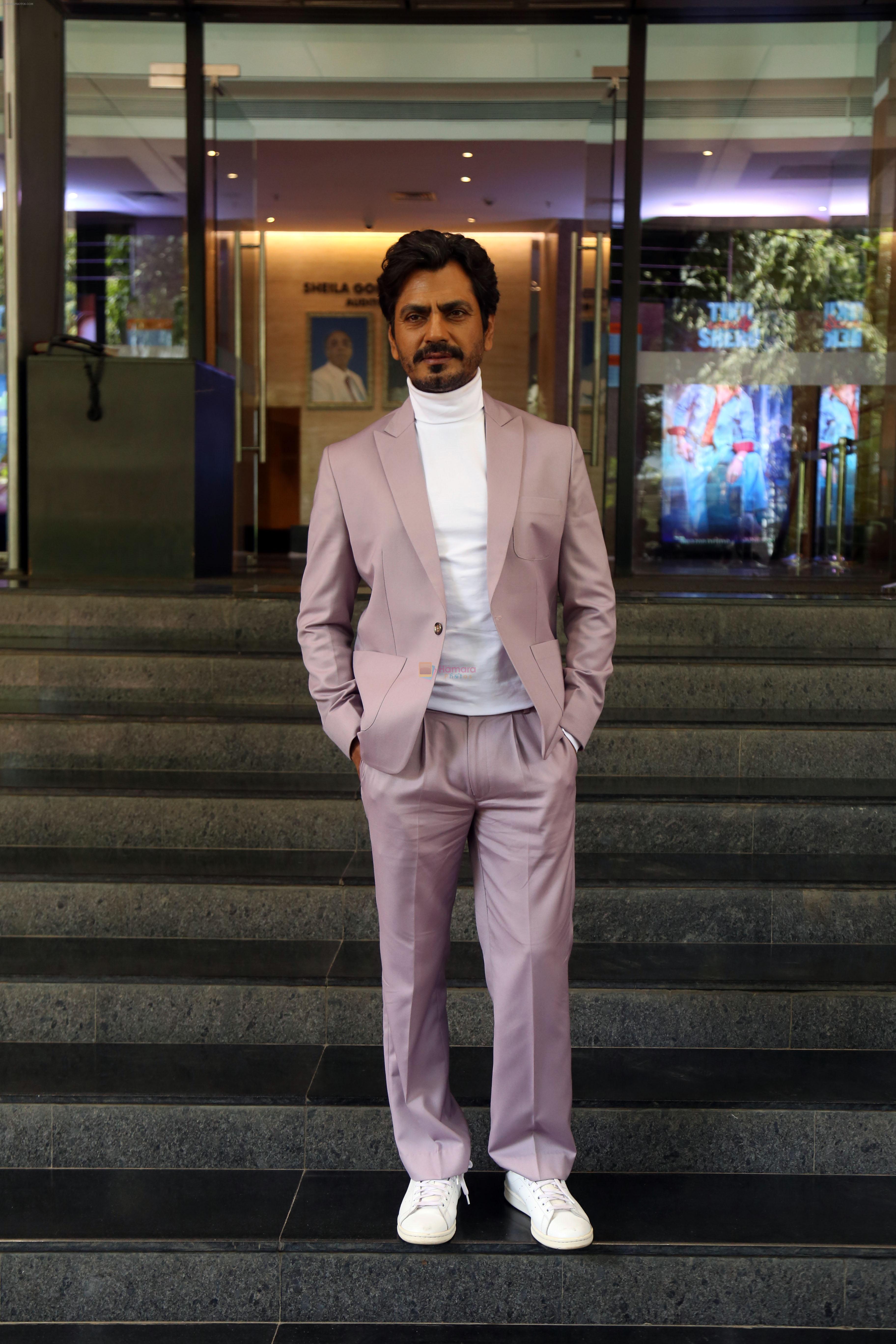 Nawazuddin Siddiqui pose to promote Tiku Weds Sheru at Rang Mandir in Bandra on 20 Jun 2023