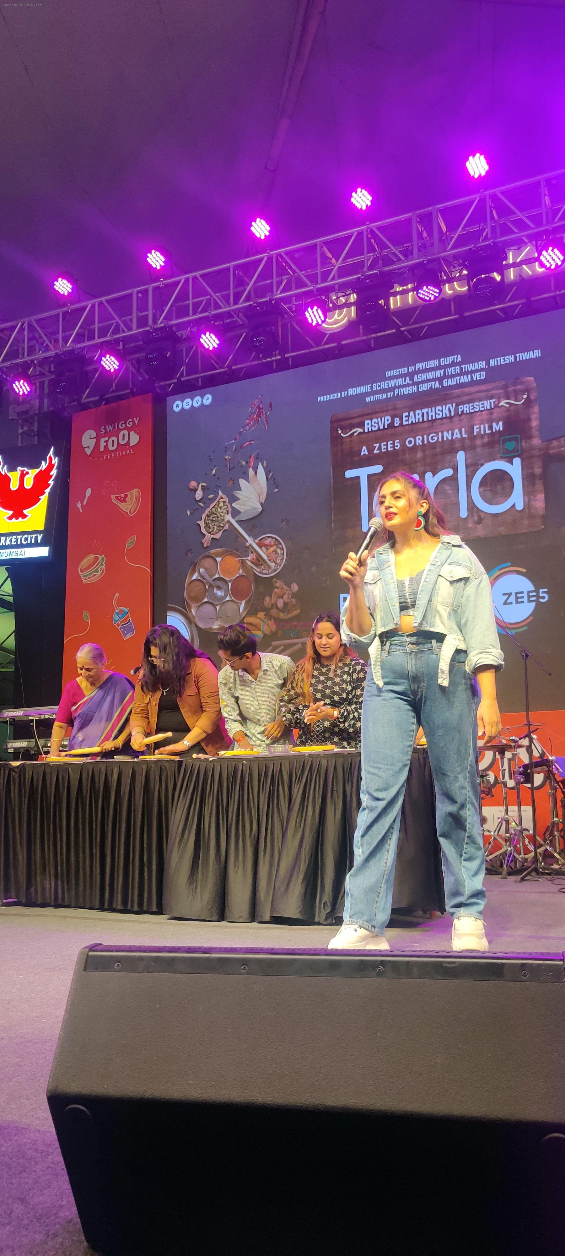 Huma Qureshi at the Swiggy food festival for the trailer launch of film Tarla on 23 Jun 2023