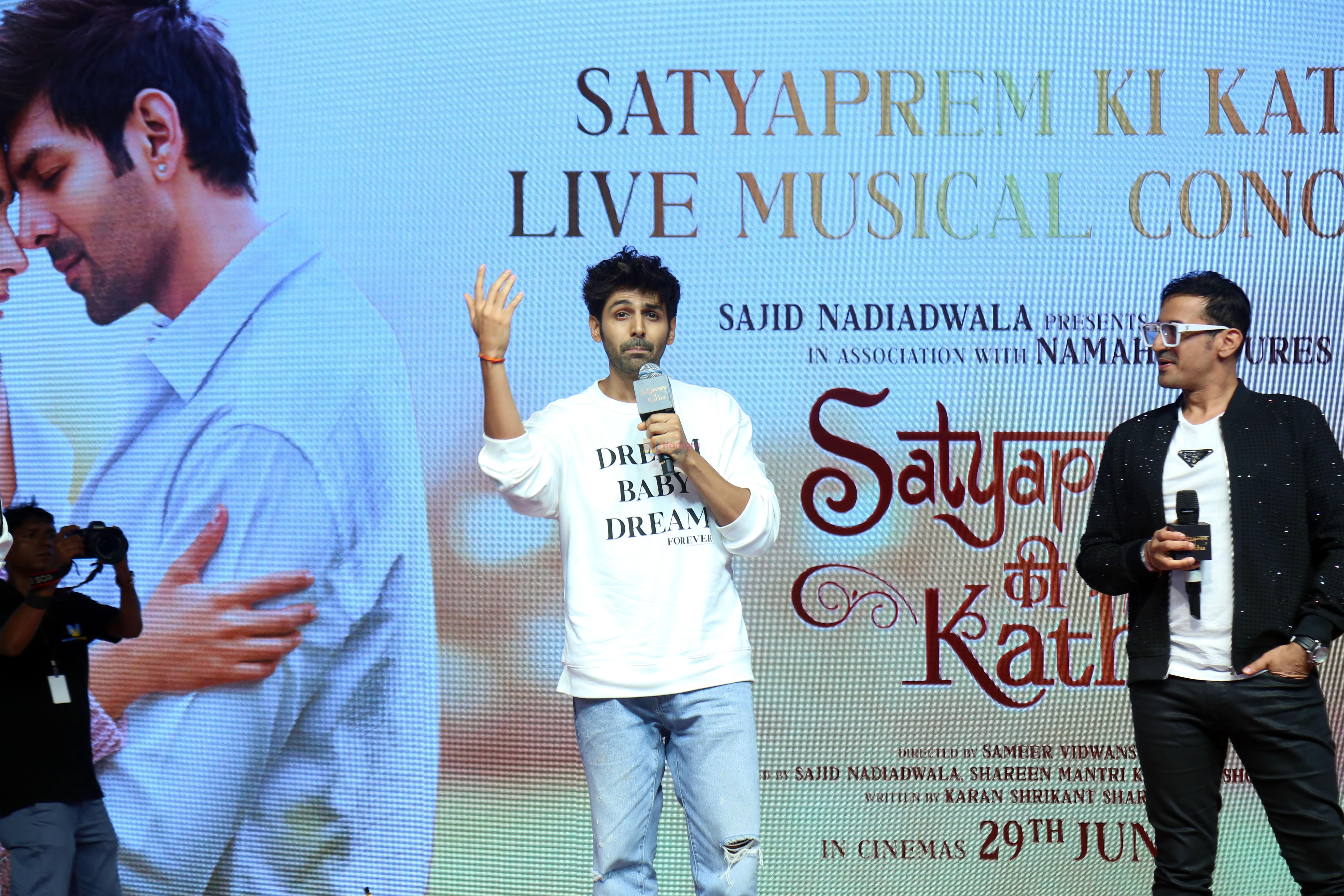Kartik Aaryan at a Special Musical Concert of their film Satyaprem Ki Katha on 27 Jun 2023
