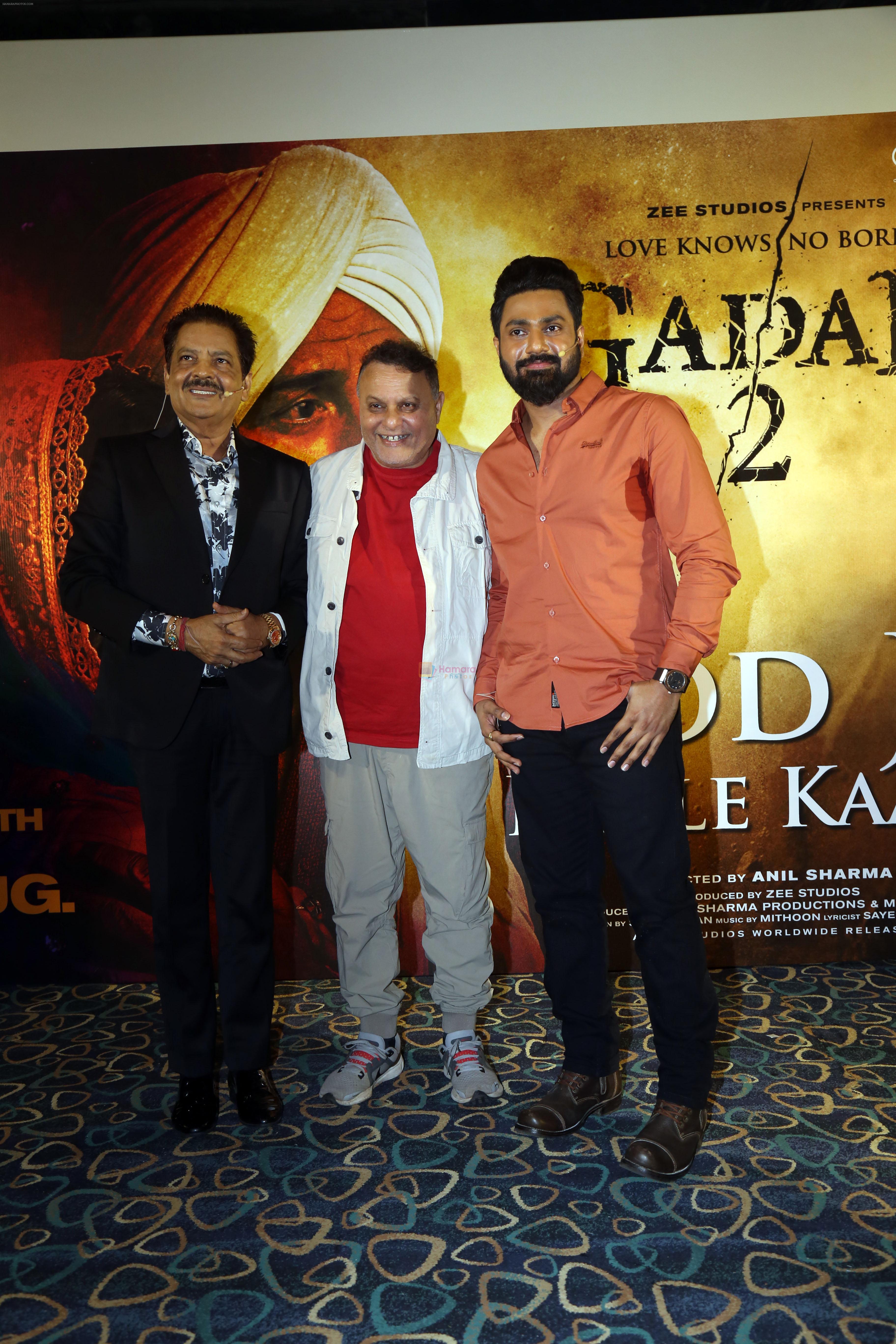 Udit Narayan, Anil Sharma, Mithoon at the Press Conference Of film Gadar 2 first Song Udd Jaa Kaale Kaava on 5 July 2023