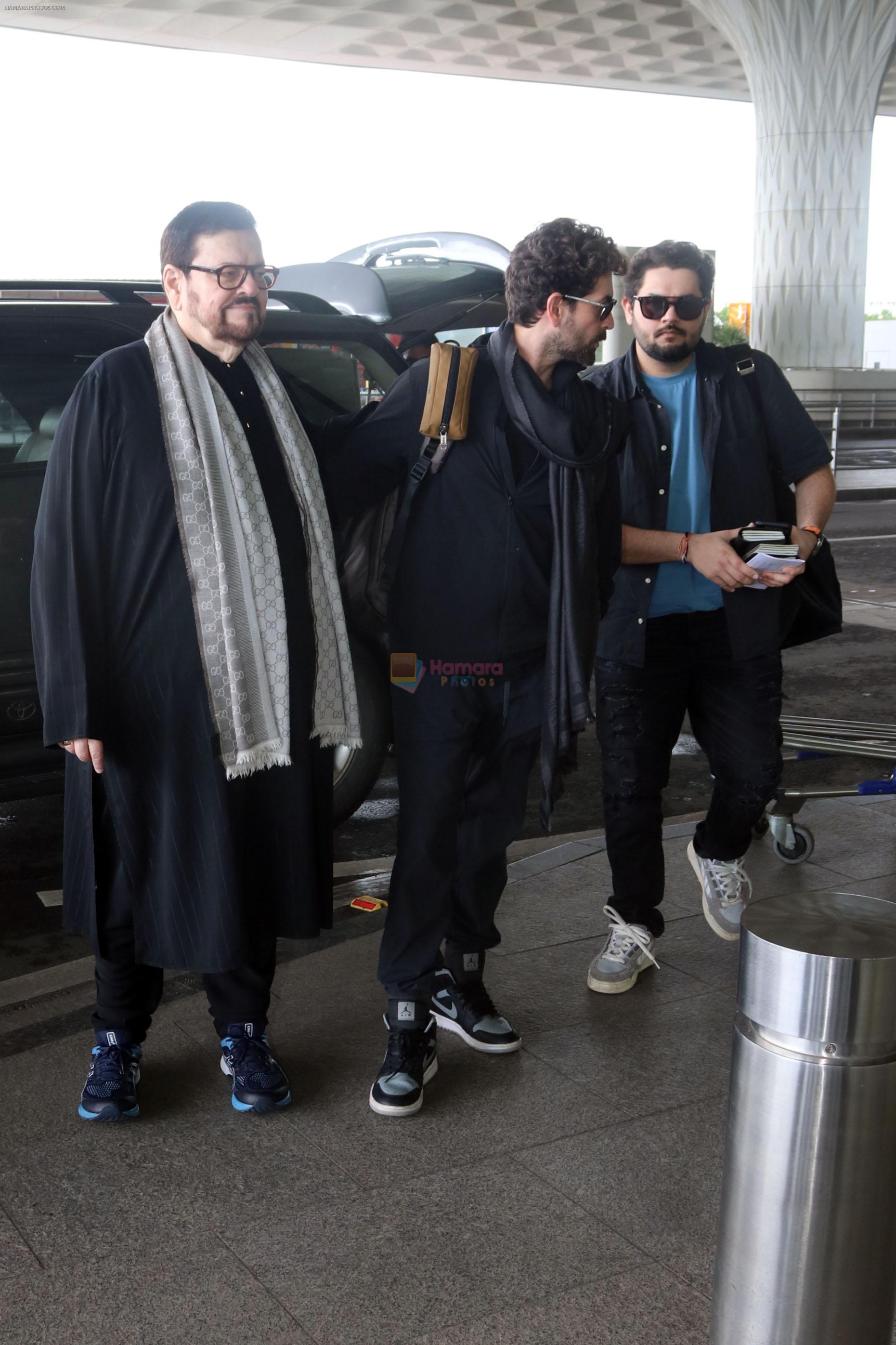 Neil Nitin Mukesh, Nitin Mukesh, Naman Nitin Mukesh seen at the airport on 7 July 2023