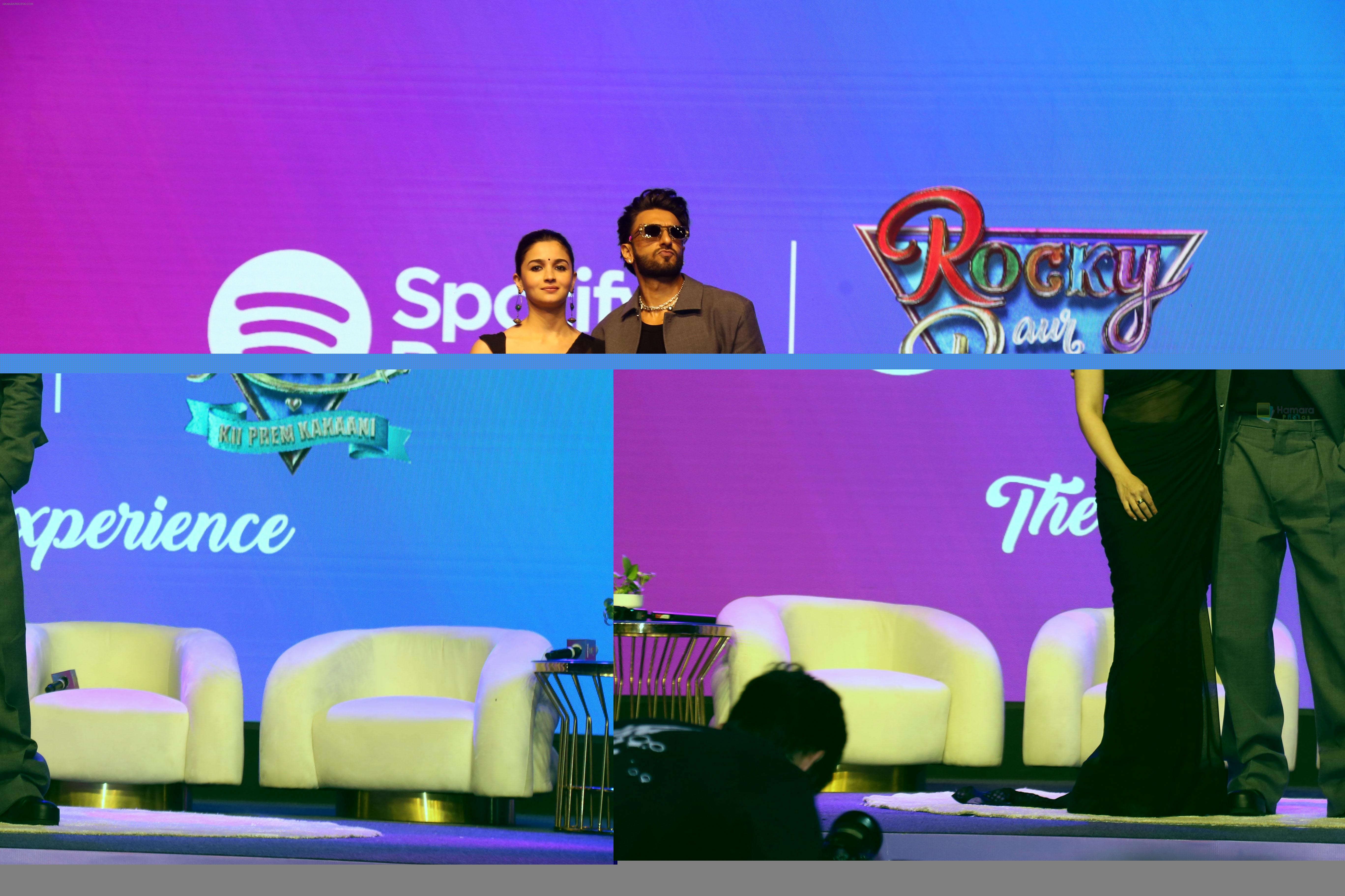 Alia Bhatt, Ranveer Singh at the movie Rocky Aur Rani Kii Prem Kahaani musical evening with Spotify Collaboration on 21 July 2023