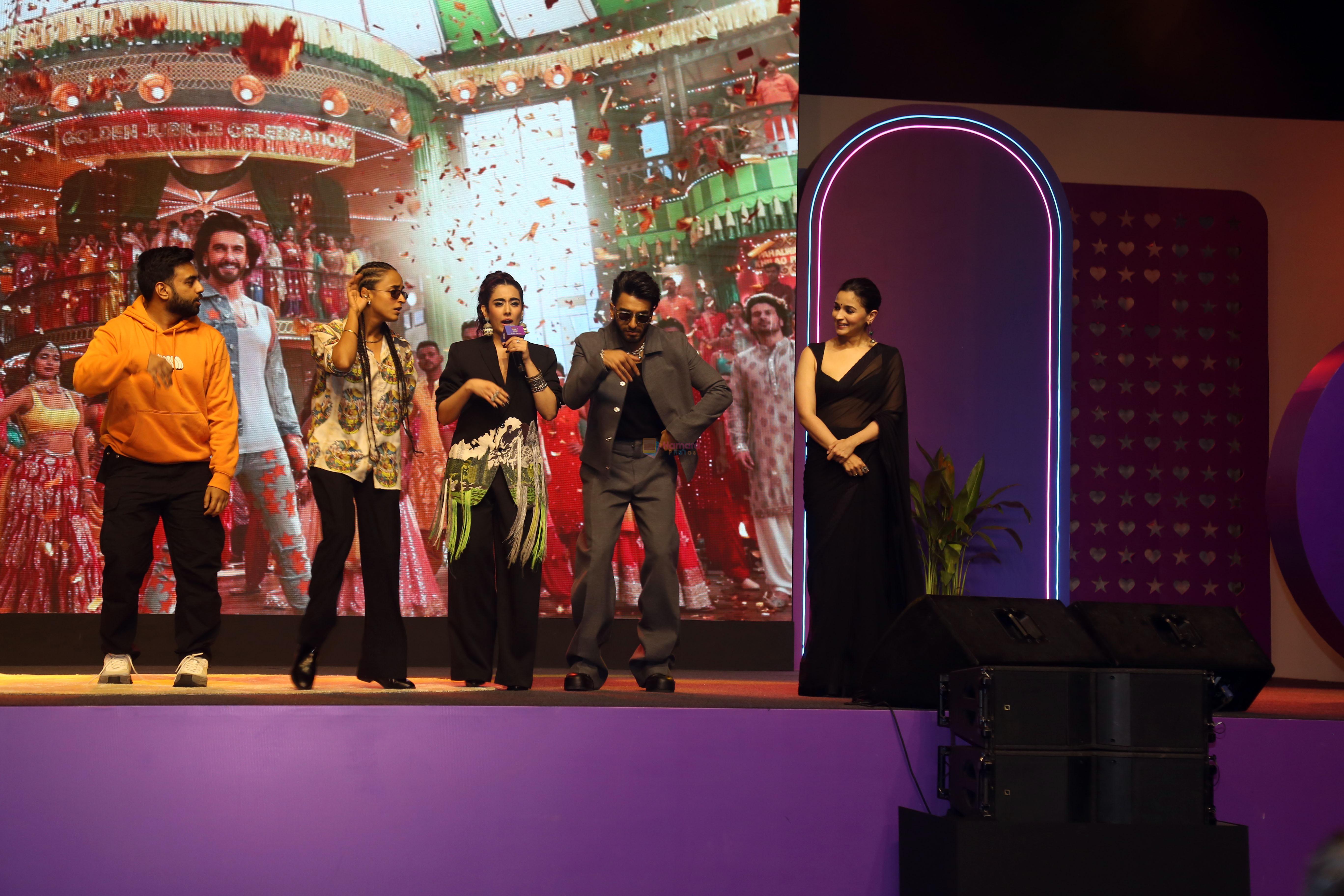 Alia Bhatt, Jonita Gandhi, Ranveer Singh, Yashraj Mukhate at the movie Rocky Aur Rani Kii Prem Kahaani musical evening with Spotify Collaboration on 21 July 2023