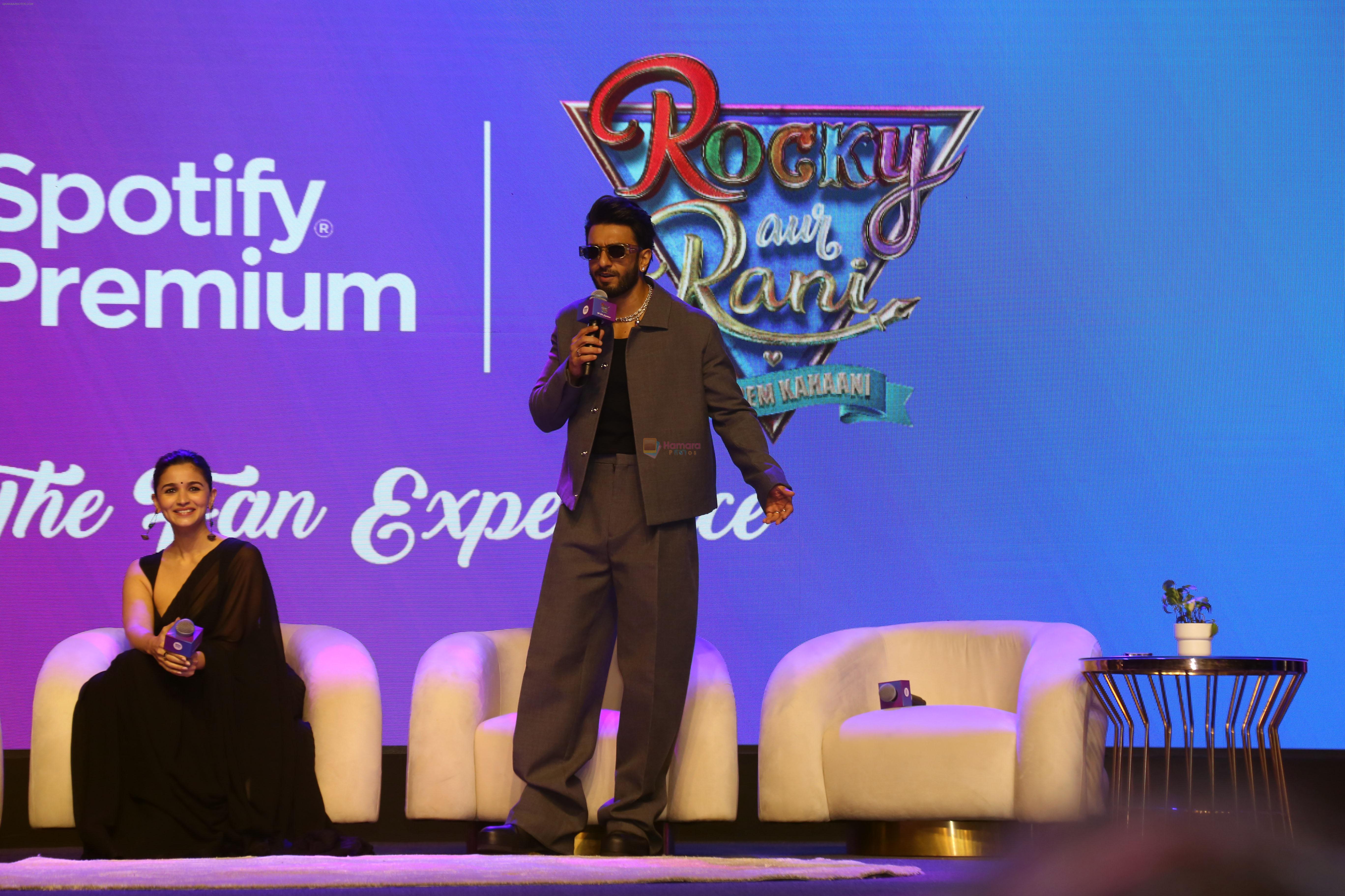 Alia Bhatt, Ranveer Singh at the movie Rocky Aur Rani Kii Prem Kahaani musical evening with Spotify Collaboration on 21 July 2023