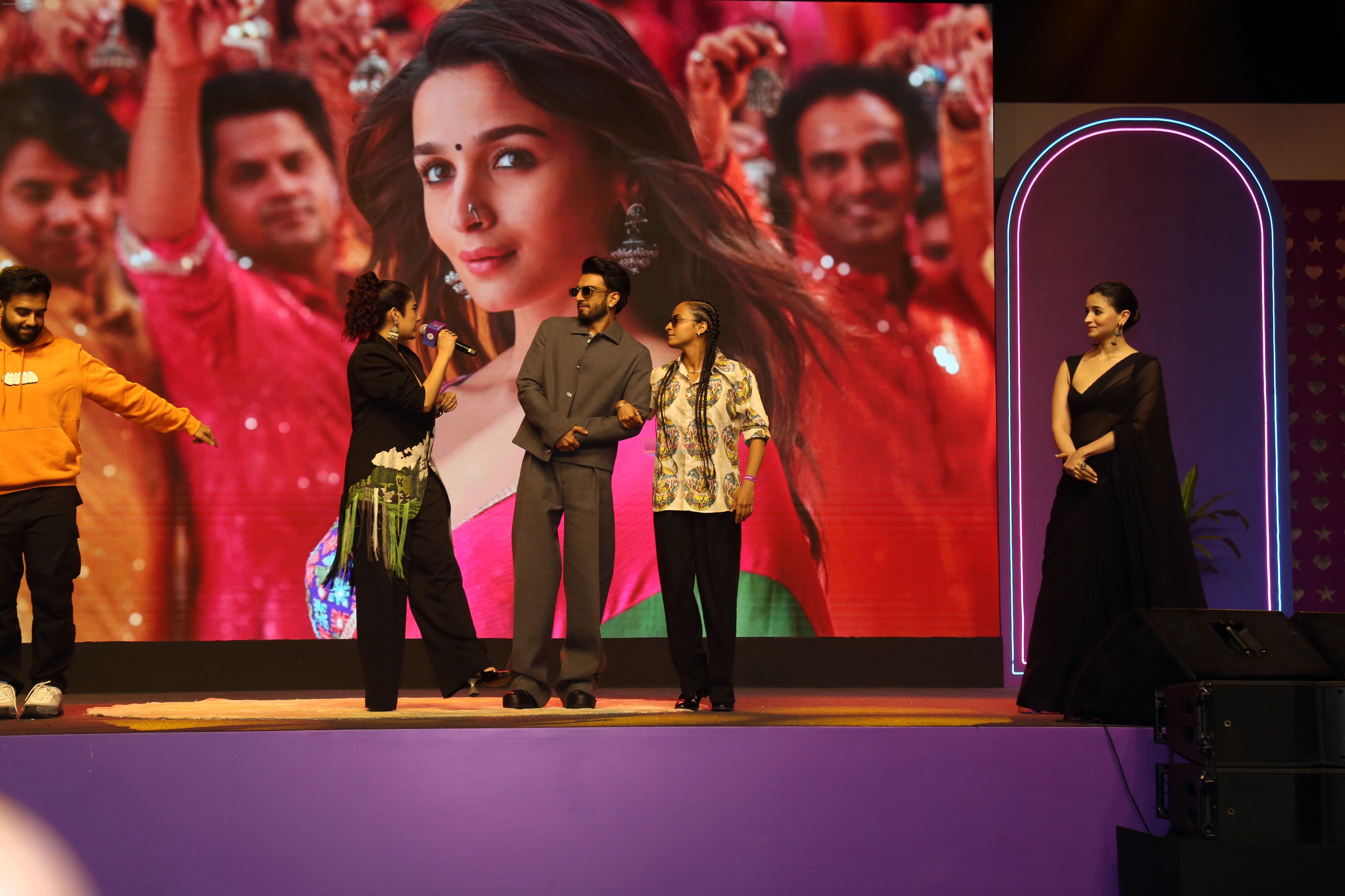 Alia Bhatt, Jonita Gandhi, Ranveer Singh, Yashraj Mukhate at the movie Rocky Aur Rani Kii Prem Kahaani musical evening with Spotify Collaboration on 21 July 2023