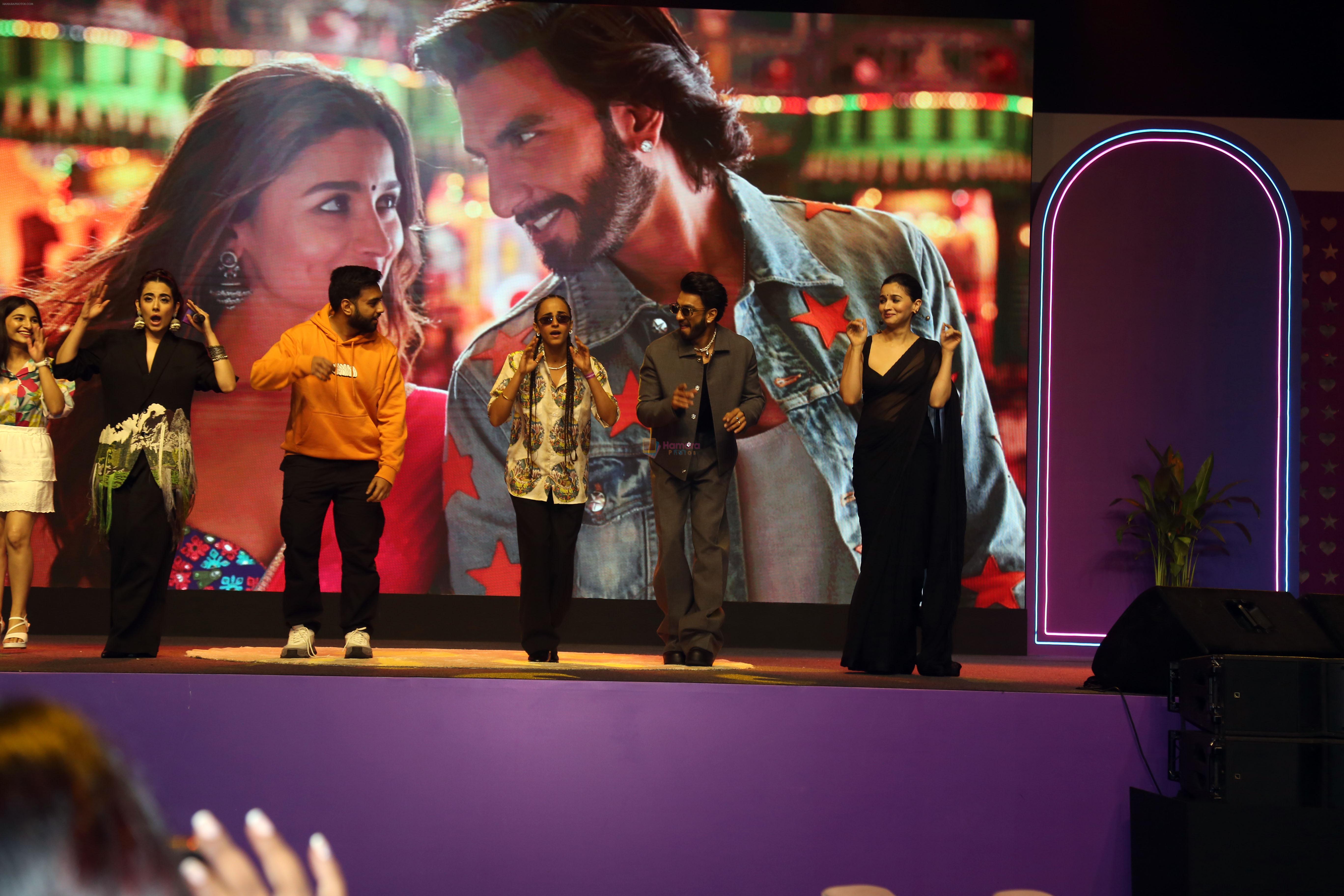 Alia Bhatt, Jonita Gandhi, Ranveer Singh, Yashraj Mukhate at the movie Rocky Aur Rani Kii Prem Kahaani musical evening with Spotify Collaboration on 21 July 2023