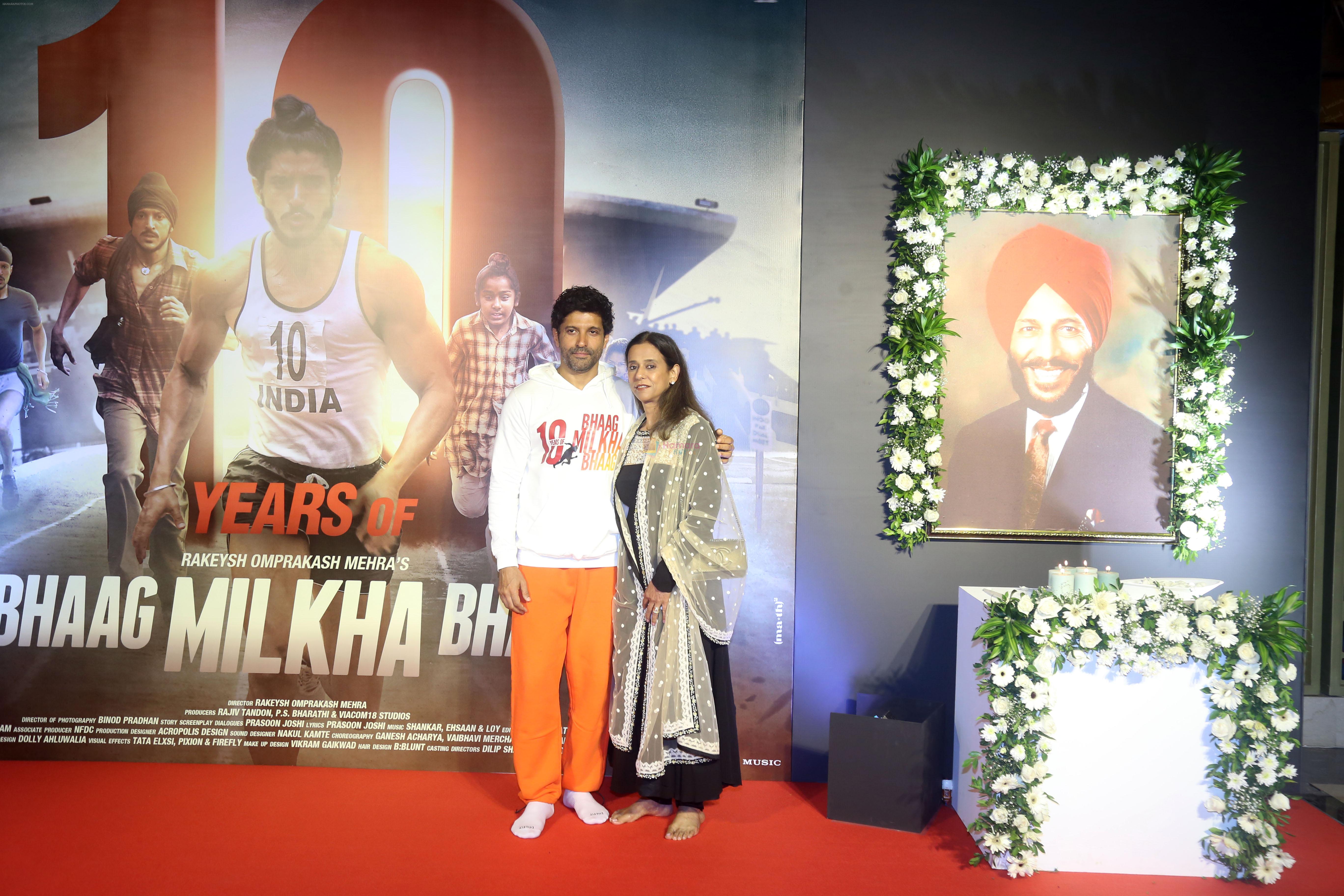 Farhan Akhtar, Sonia Sanwalka at the 10 Year celebration of Bhaag Milkha Bhaag on 26 July 2023