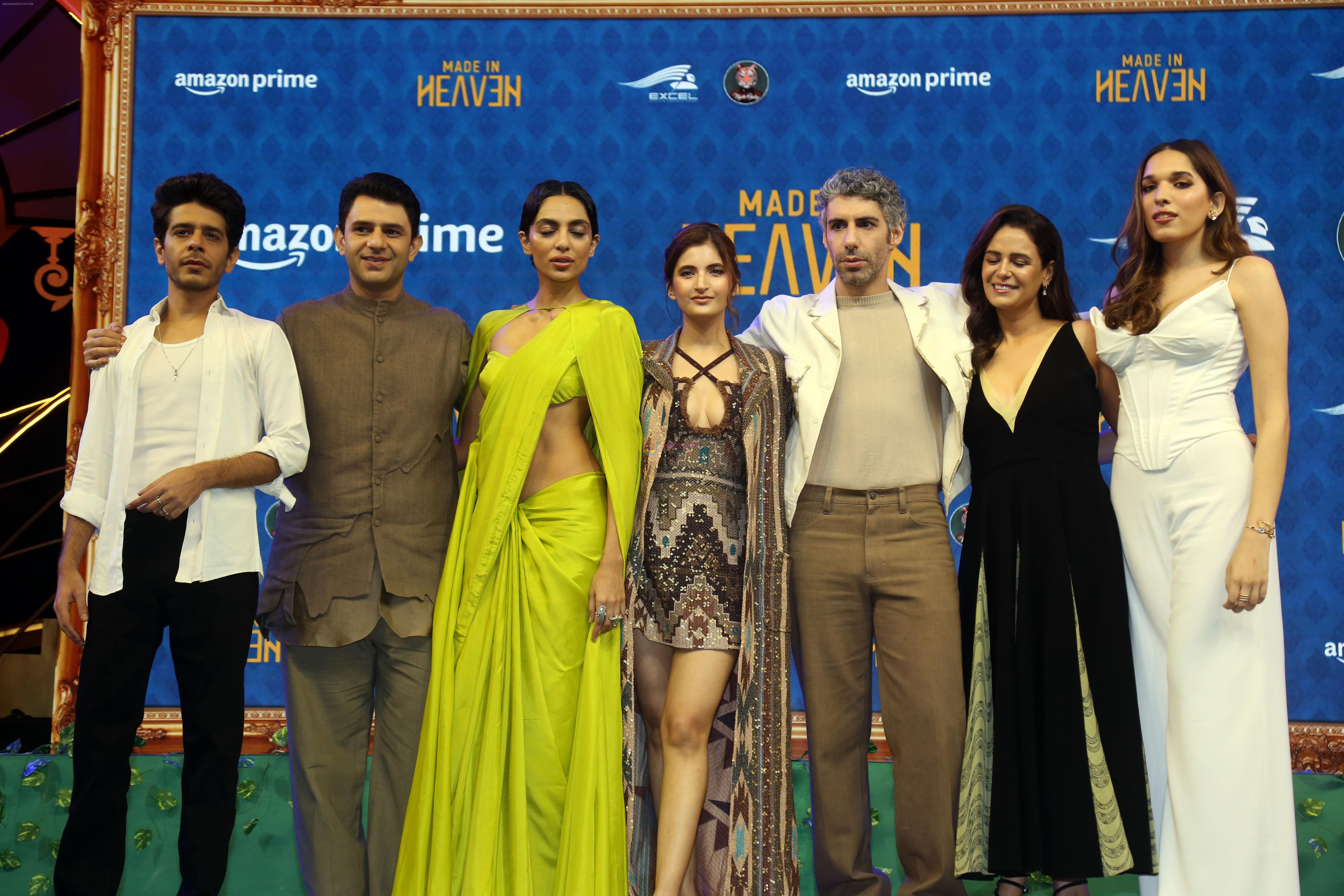 Arjun Mathur, Jim Sarbh, Mona Singh, Shashank Arora, Shivani Raghuvanshi, Sobhita Dhulipala, Trinetra Haldar Gummaraju at Made in Heaven series trailer launch on 1 Aug 2023
