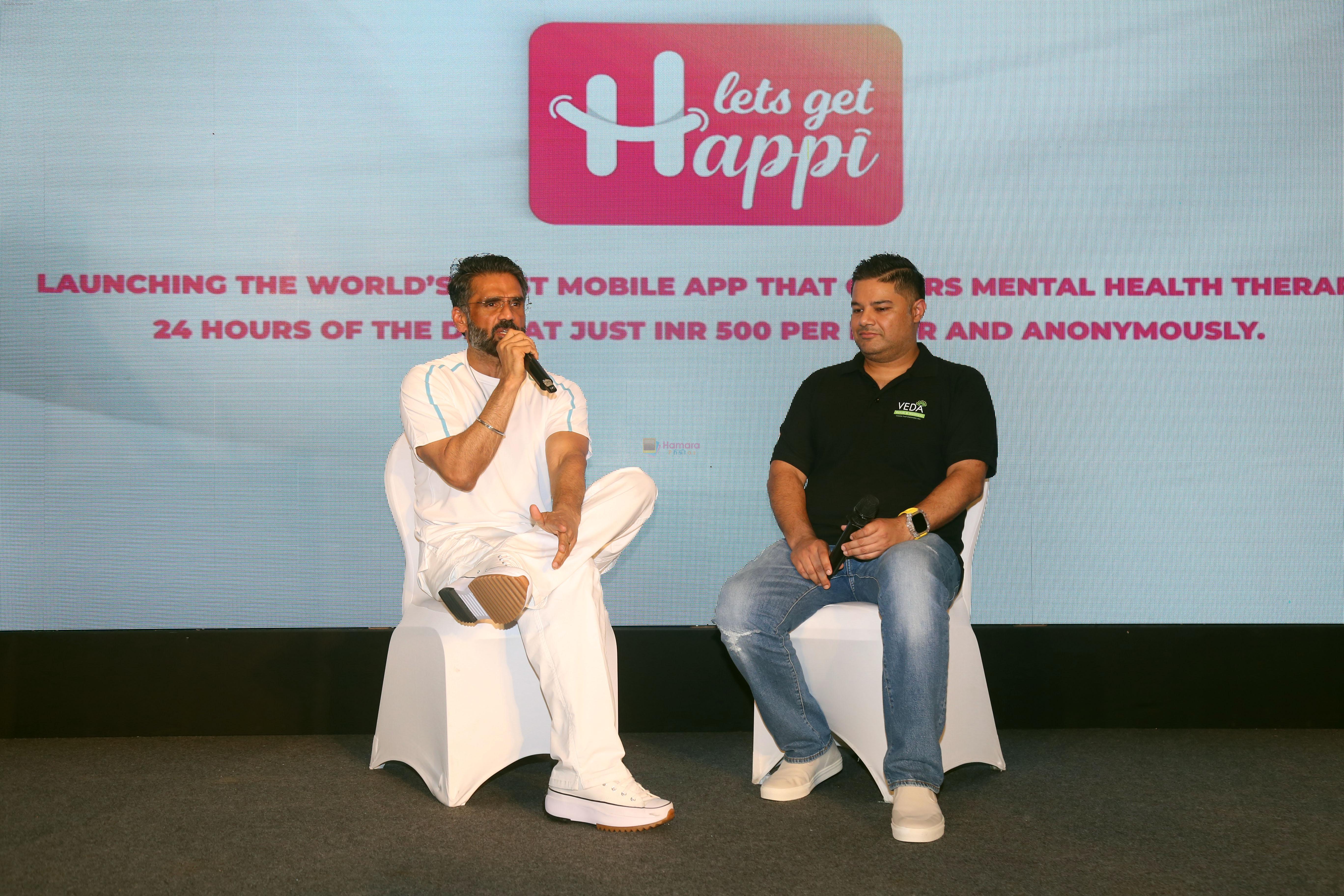 Suniel Shetty at the launch of world first online mental health on 2nd August 2023