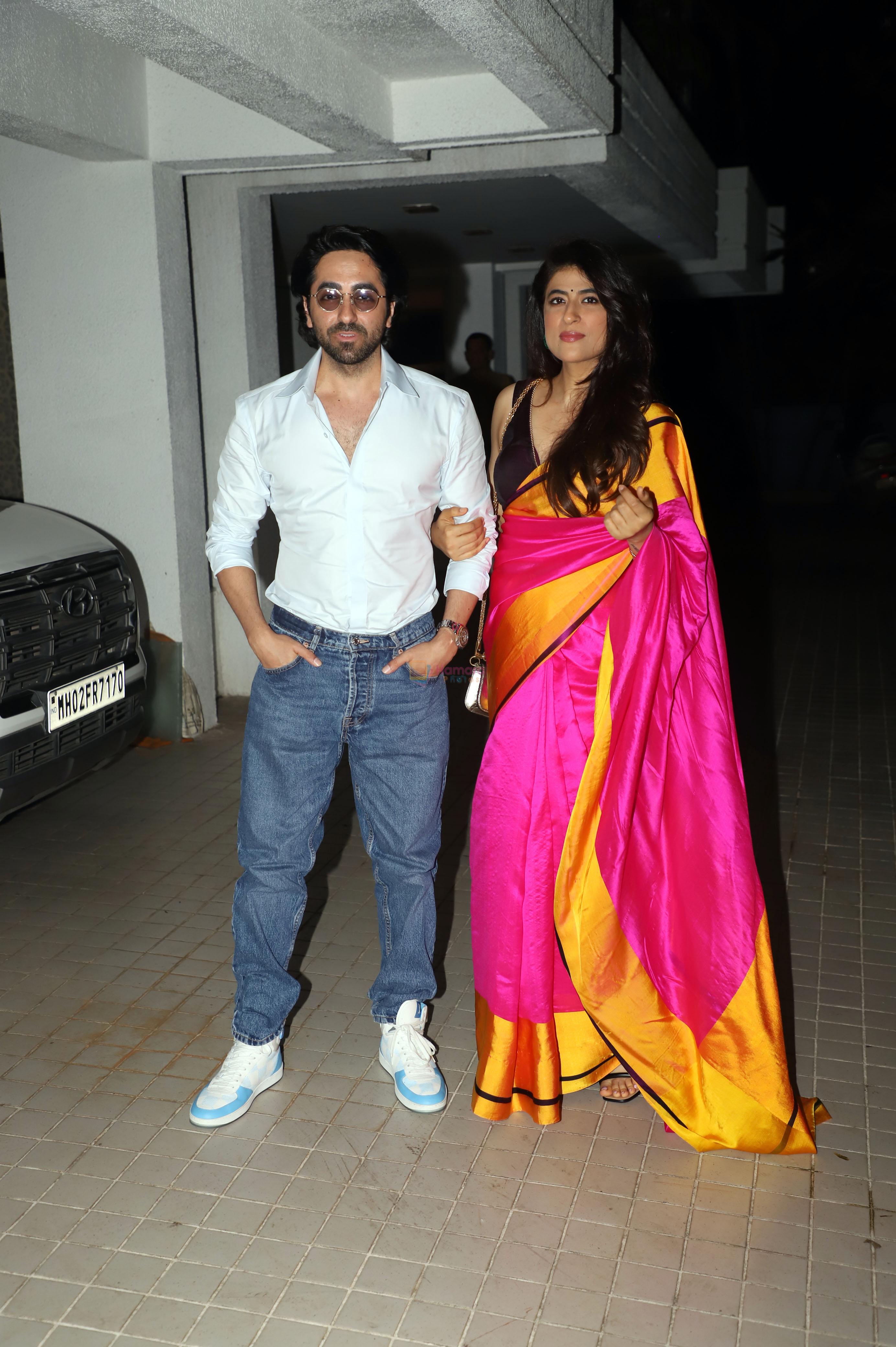 Ayushmann Khurrana, Tahira Kashyap at a Party hosted by Hansal Mehta at his residence on 4th August 2023