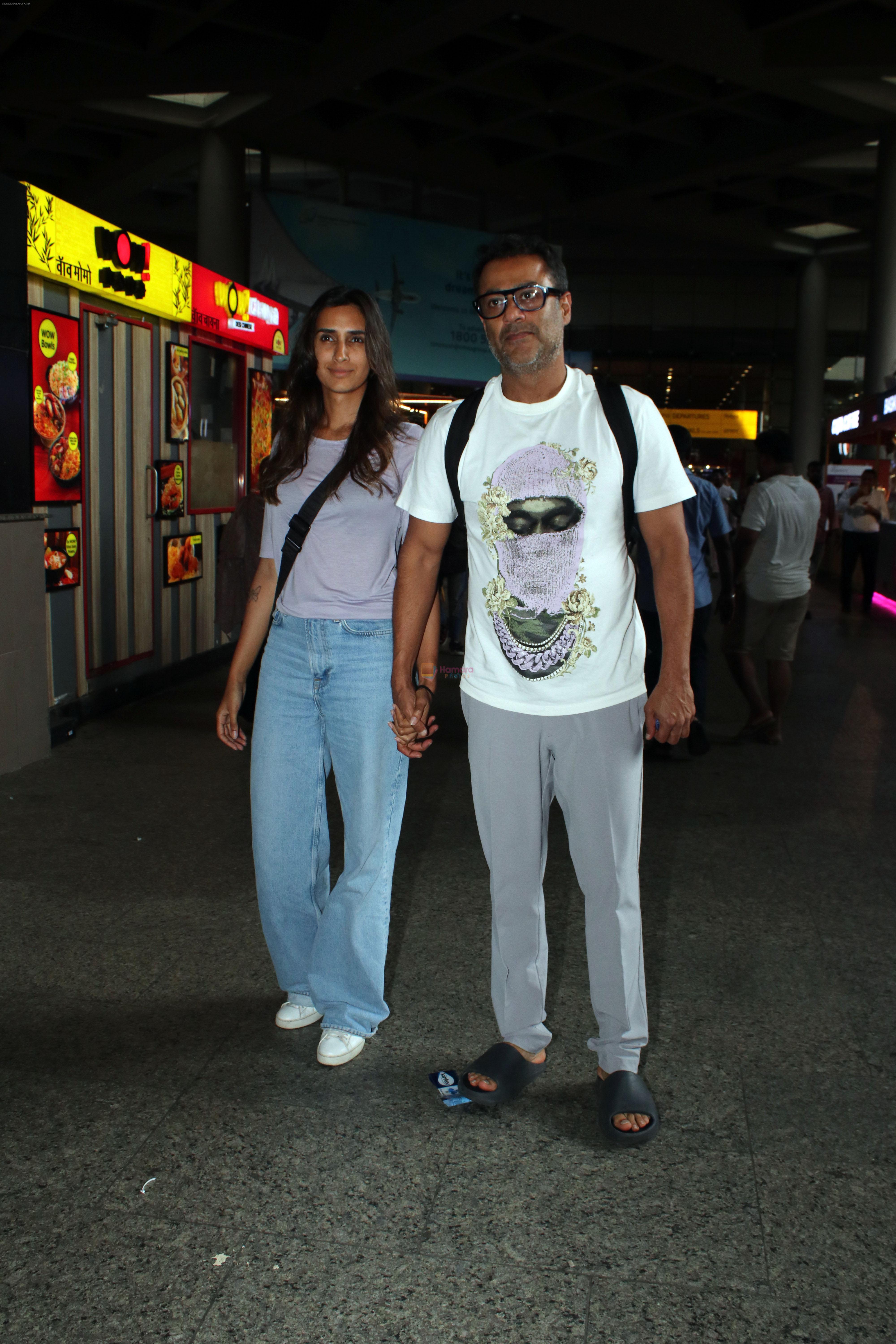 Abhishek Kapoor and Pragya Kapoor seen at the airport on 7th August 2023
