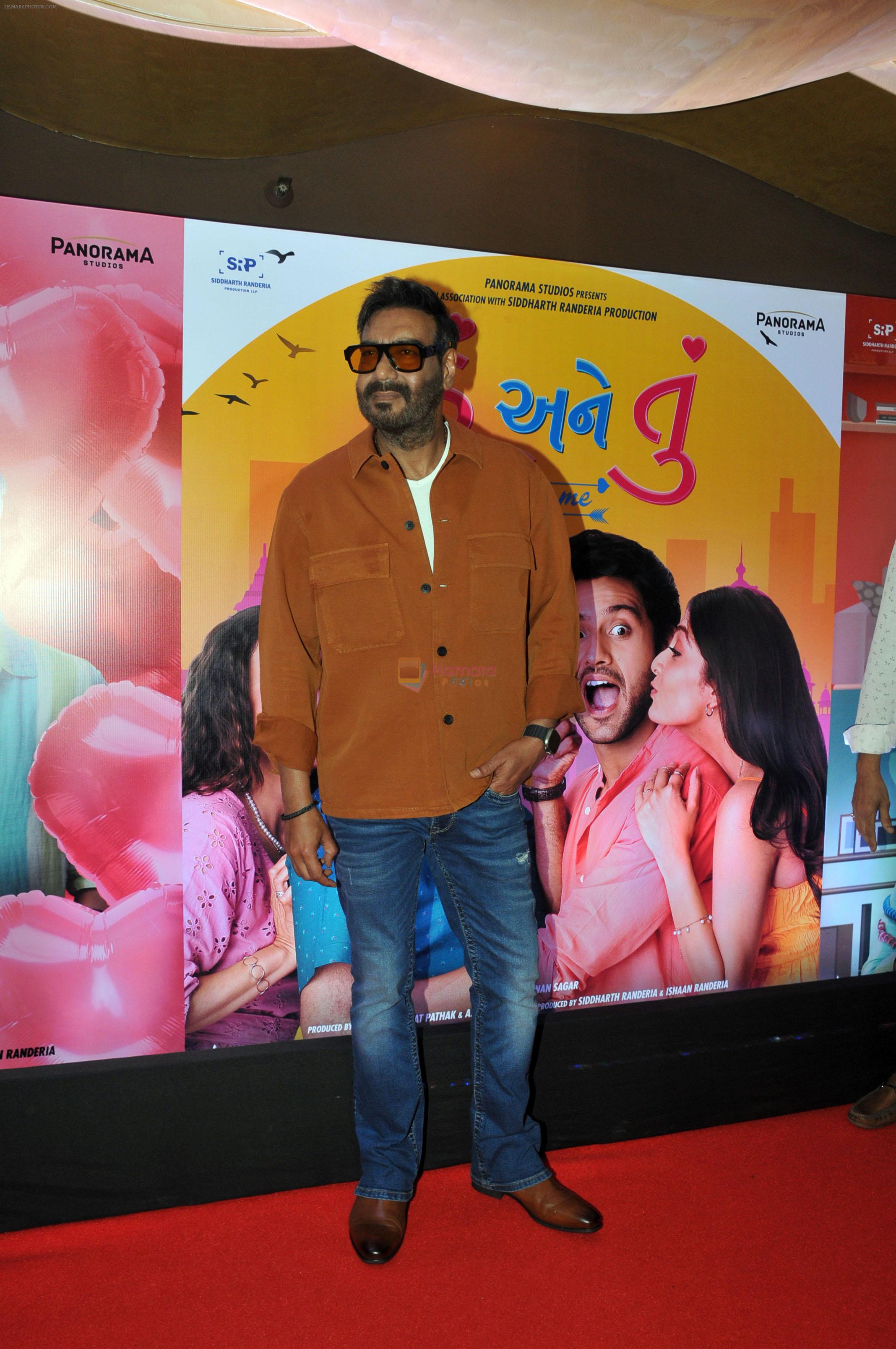 Ajay Devgn at the trailer launch of Gujarati Family Entertainer Hu Ane Tu in Mumbai on 8th August 2023