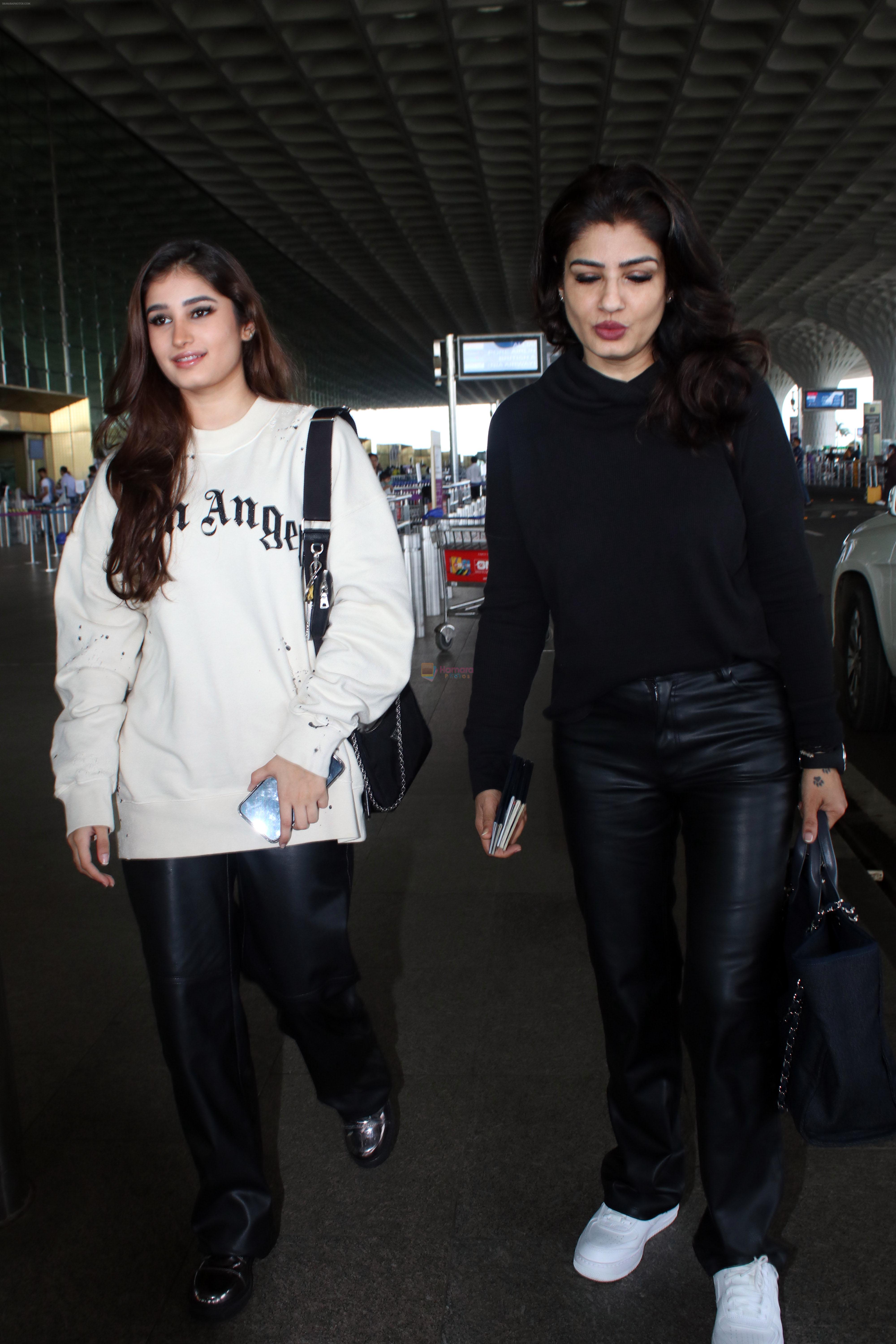 Raveena Tandon and Rasha Thadani Spotted At Airport Departure on 8th August 2023
