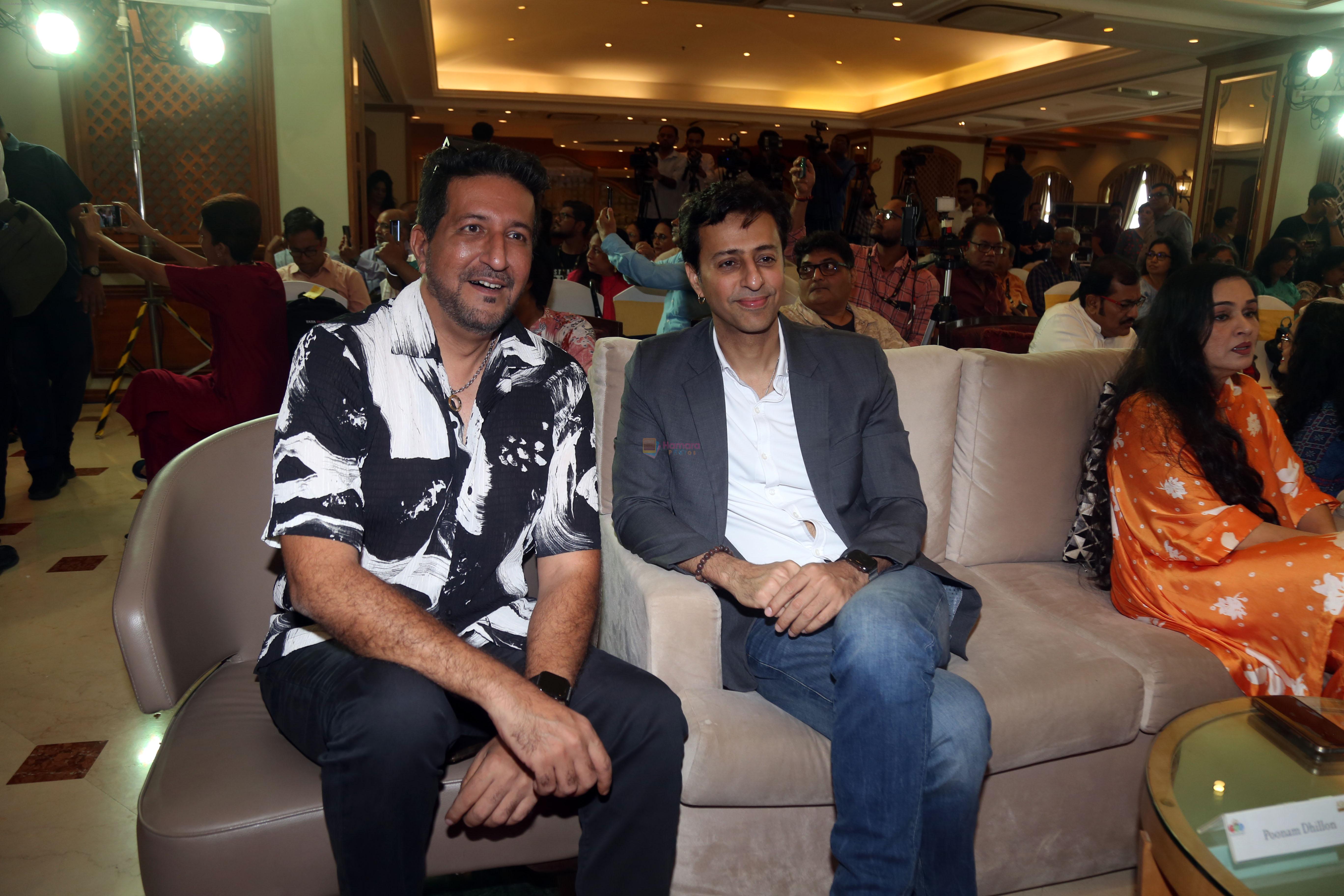 Padmini Kolhapure, Salim Merchant, Sulaiman Merchant at the Press Conference for Asha@90 Live In Concert in Dubai on 8th August 2023