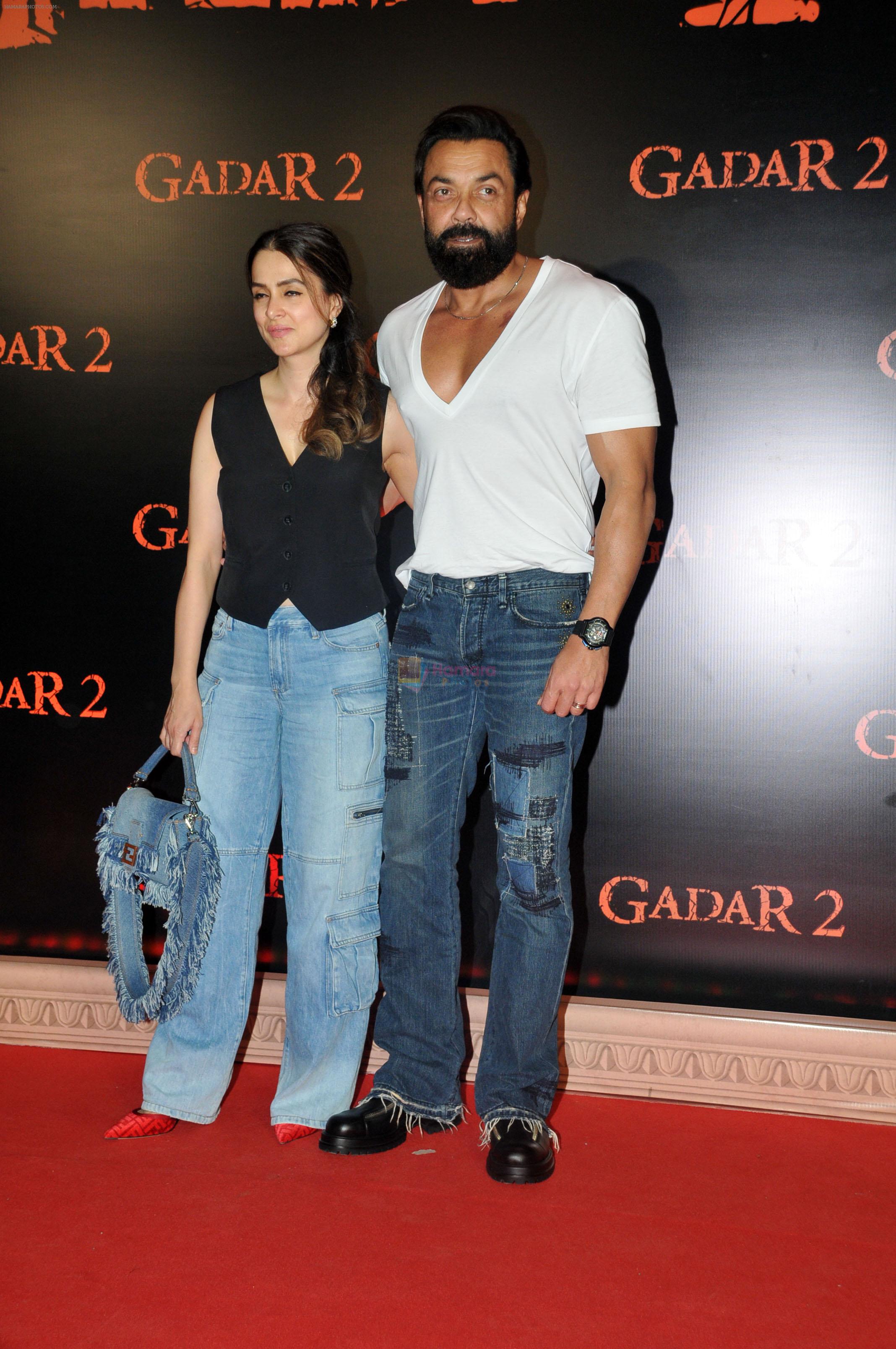 Bobby Deol, Tanya Deol at the Grand Premiere of Film Gadar 2 on 11th August 2023