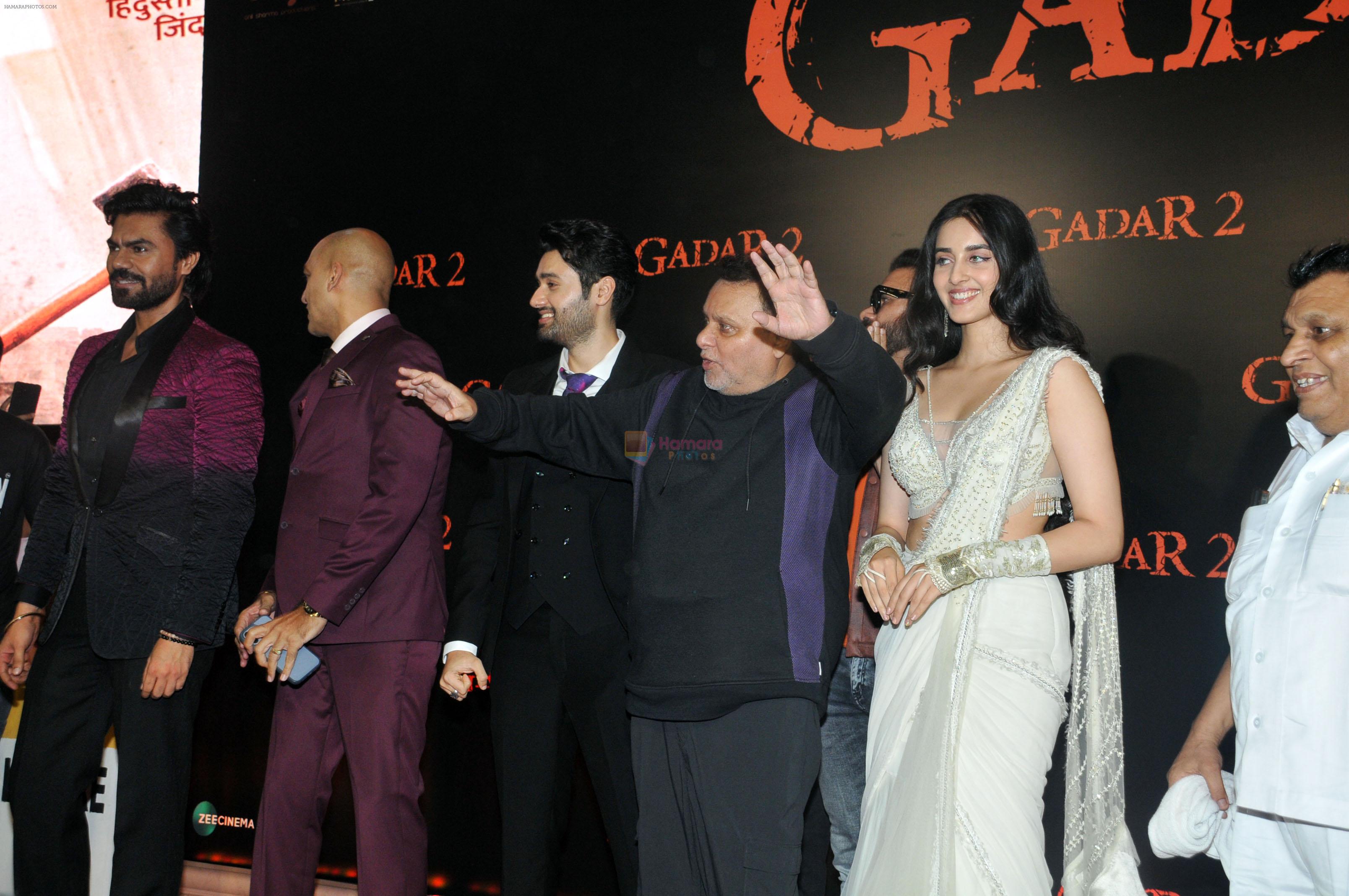 Anil Sharma, Gaurav Chopra, Simrat Kaur, Utkarsh Sharma at the Grand Premiere of Film Gadar 2 on 11th August 2023