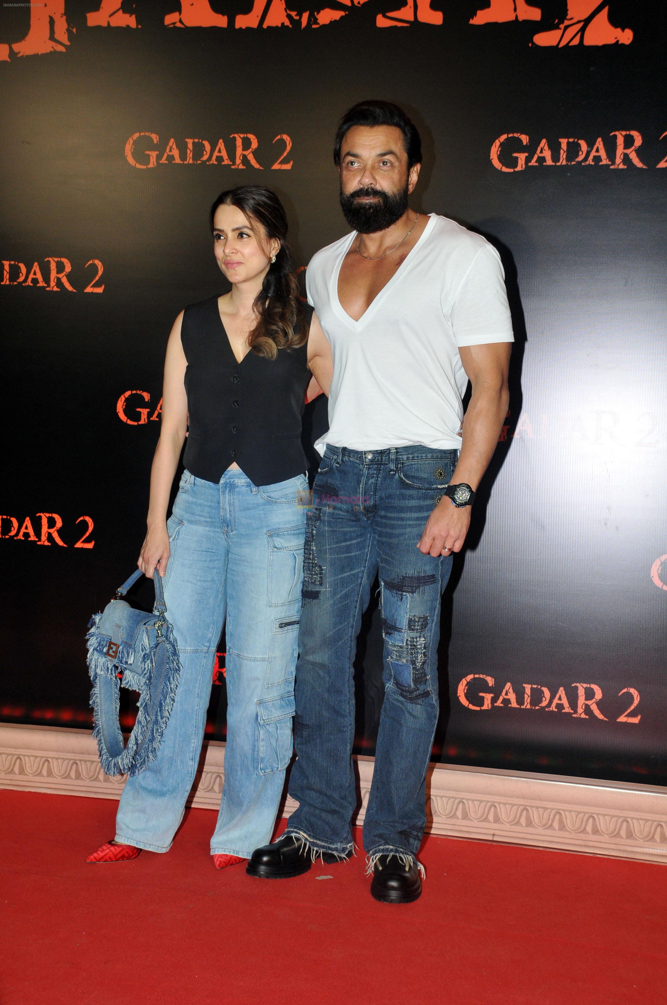 Bobby Deol, Tanya Deol at the Grand Premiere of Film Gadar 2 on 11th August 2023