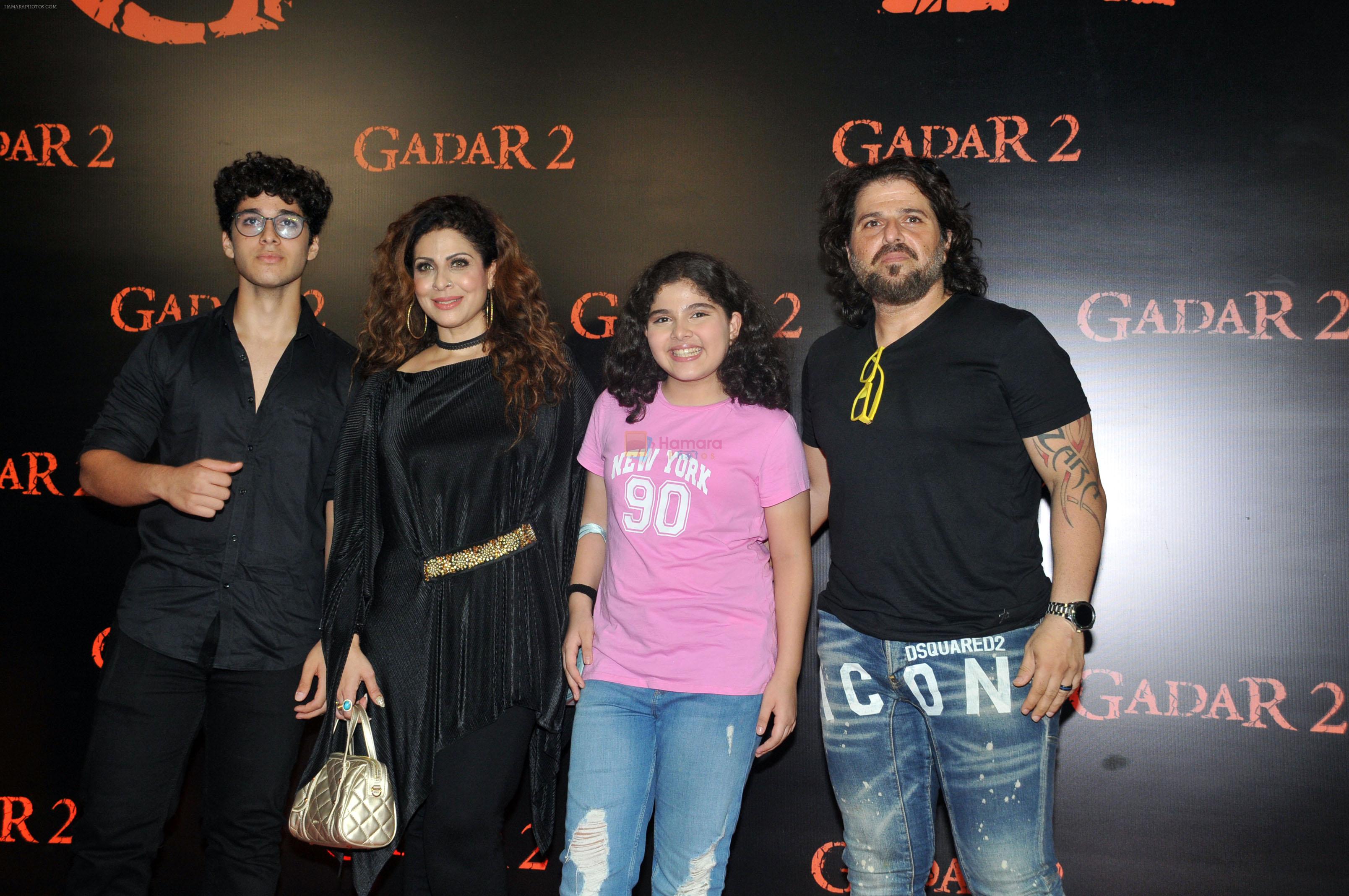 Bakhtiyaar Irani, Tanaaz Irani, Zara Irani, Zeus Irani at the Grand Premiere of Film Gadar 2 on 11th August 2023