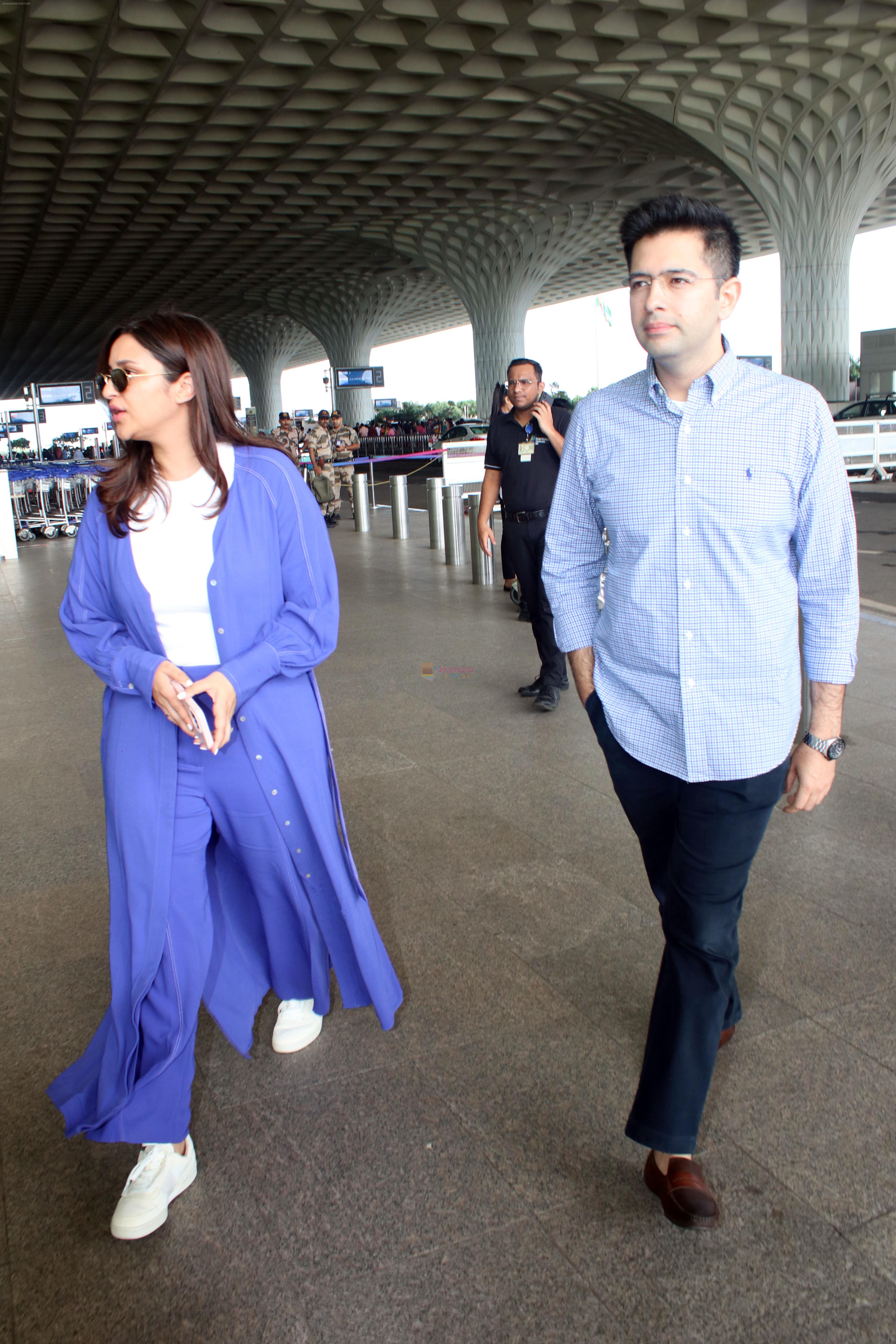 Parineeti Chopra and Raghav Chadha spotted at the Airport Departure on 11th August 2023