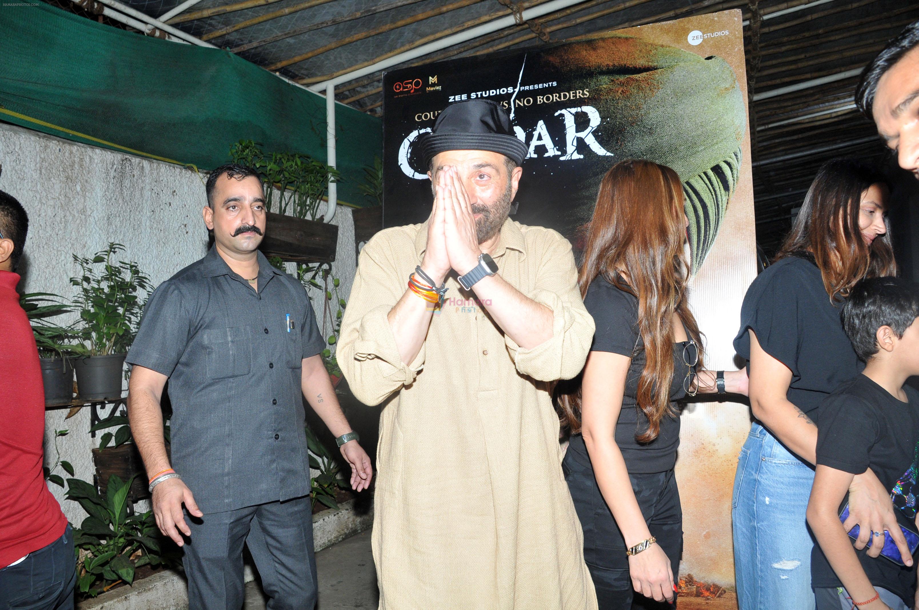 Ahana Deol, Esha Deol, Sunny Deol at the Special Screening of Film Gadar 2 at Sunny Super Sound on 12th August 2023