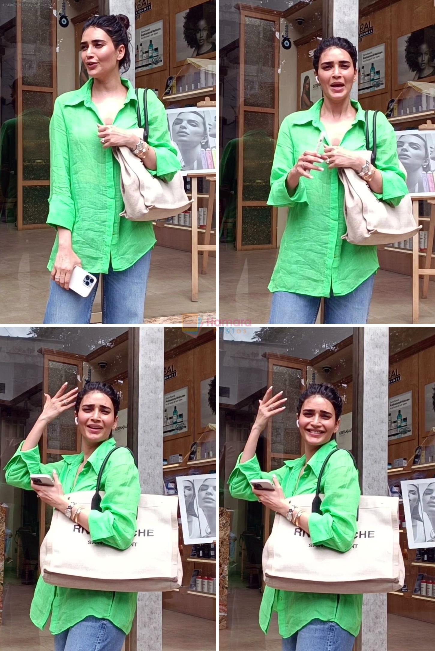 Karishma Tanna Spotted Outside Geetanjali Salon In Bandra on 18th August 2023