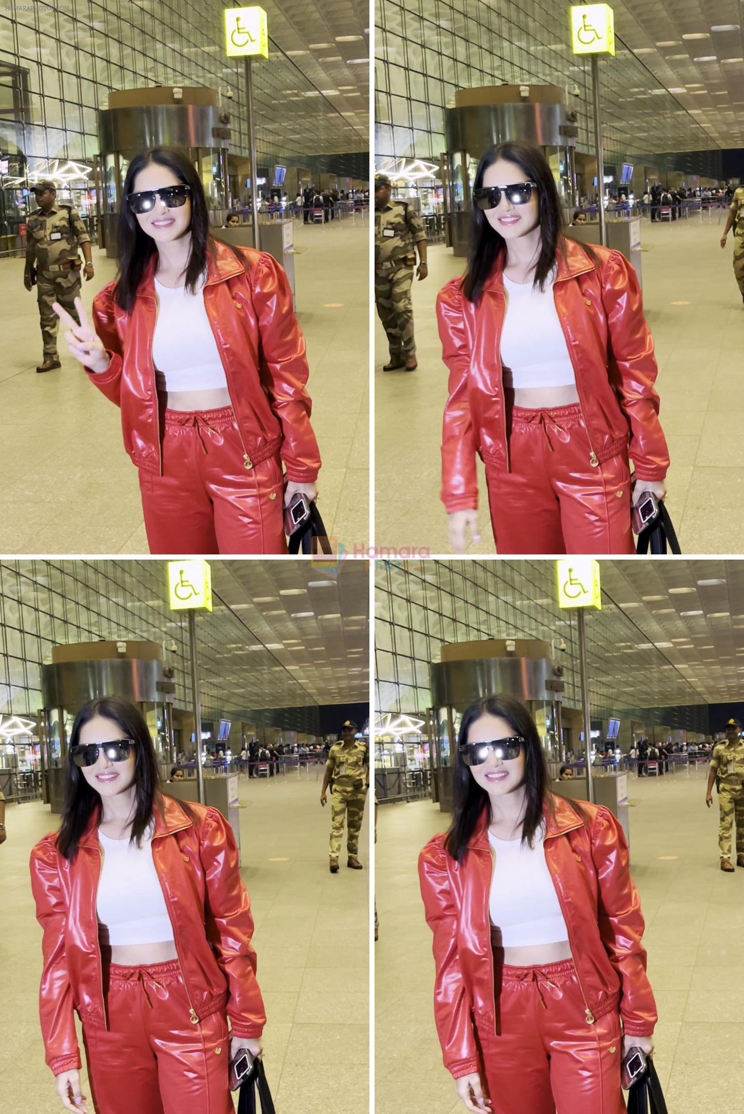 Sunny Leone Spotted At Airport Departure on 17th August 2023