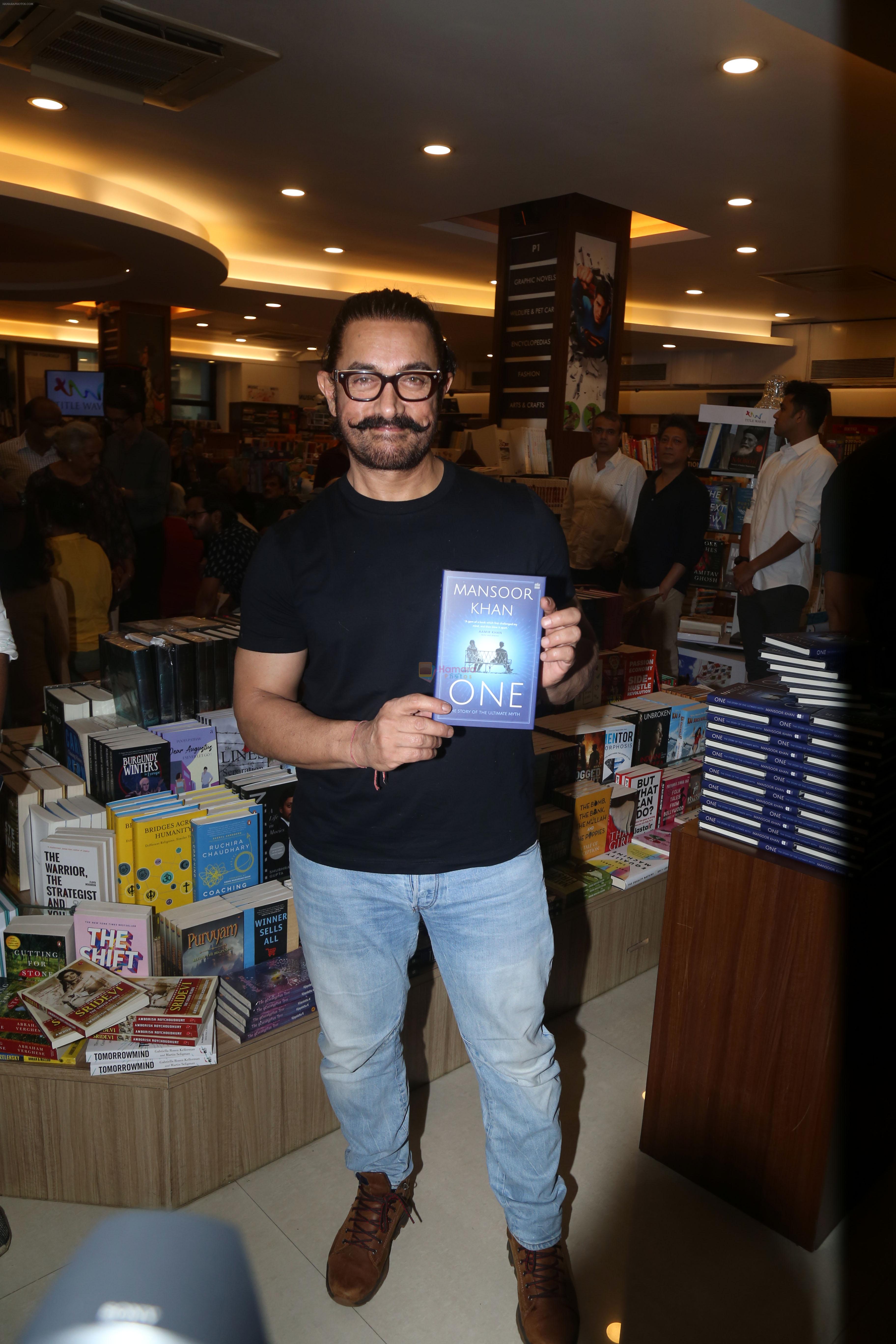 Aamir Khan at the Book Launch of ONE The Story of the Ultimate Myth by Mansoor Khan on 21st August 2023