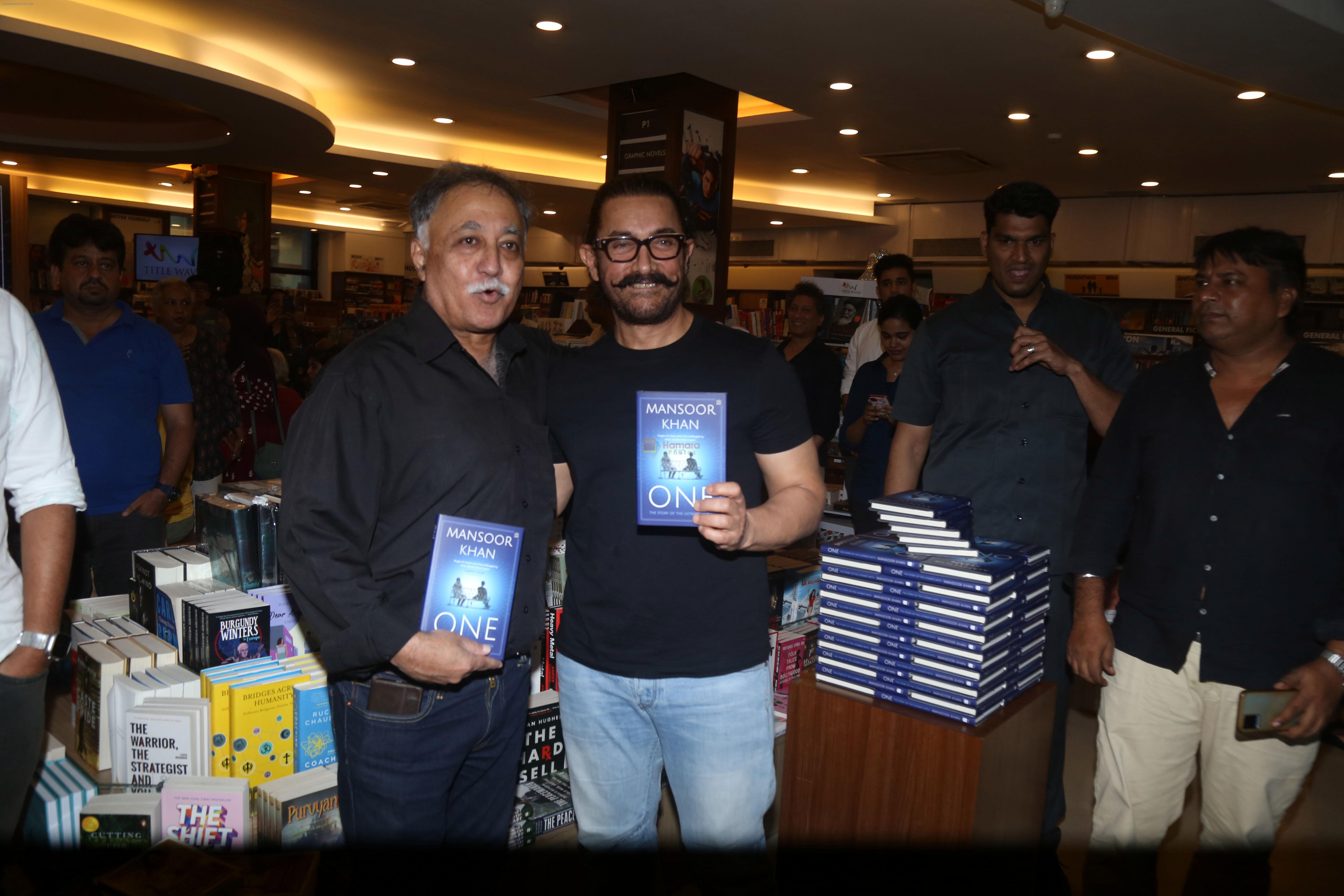 Aamir Khan, Mansoor Khan at the Book Launch of ONE The Story of the Ultimate Myth by Mansoor Khan on 21st August 2023