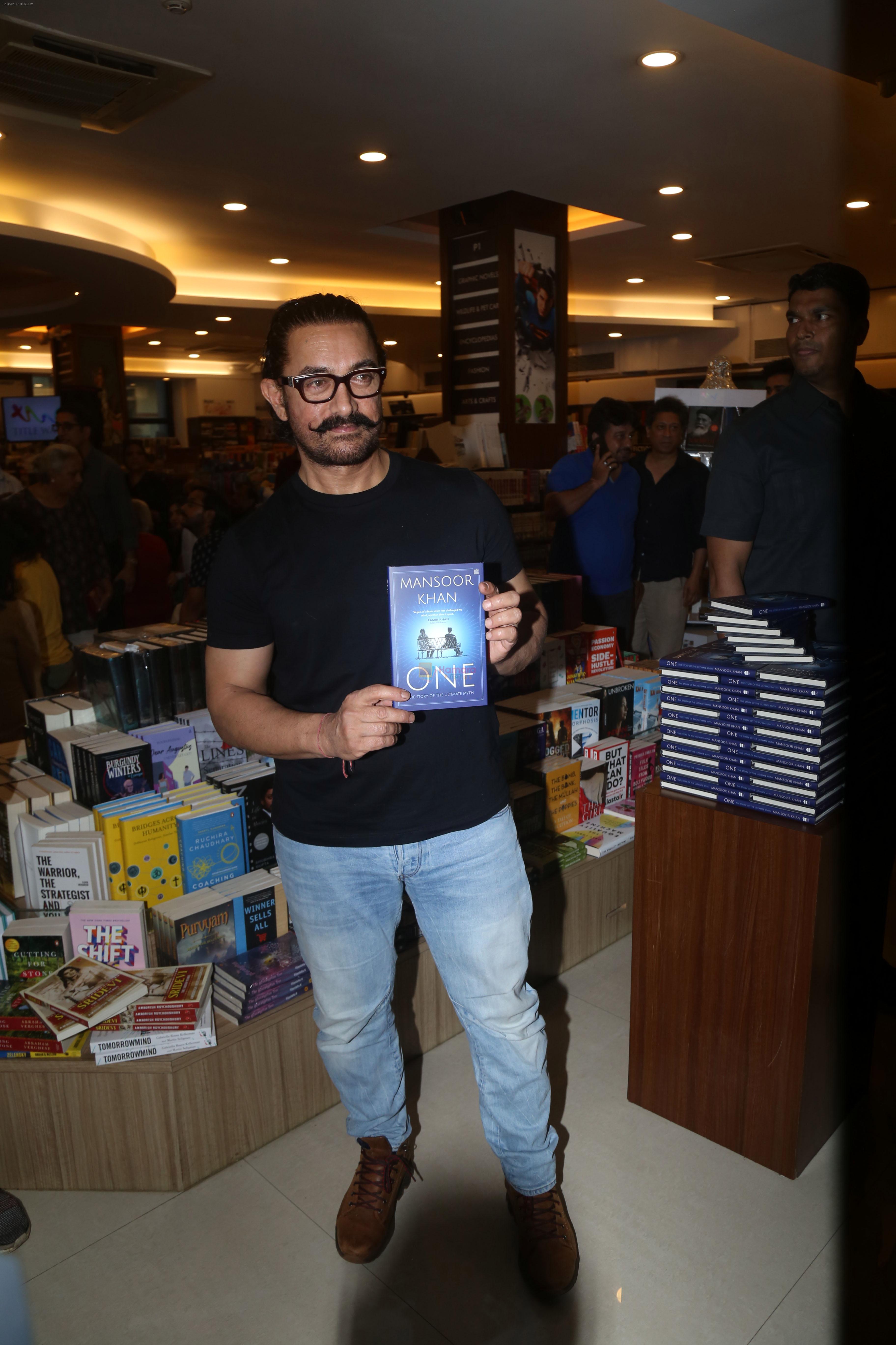 Aamir Khan at the Book Launch of ONE The Story of the Ultimate Myth by Mansoor Khan on 21st August 2023