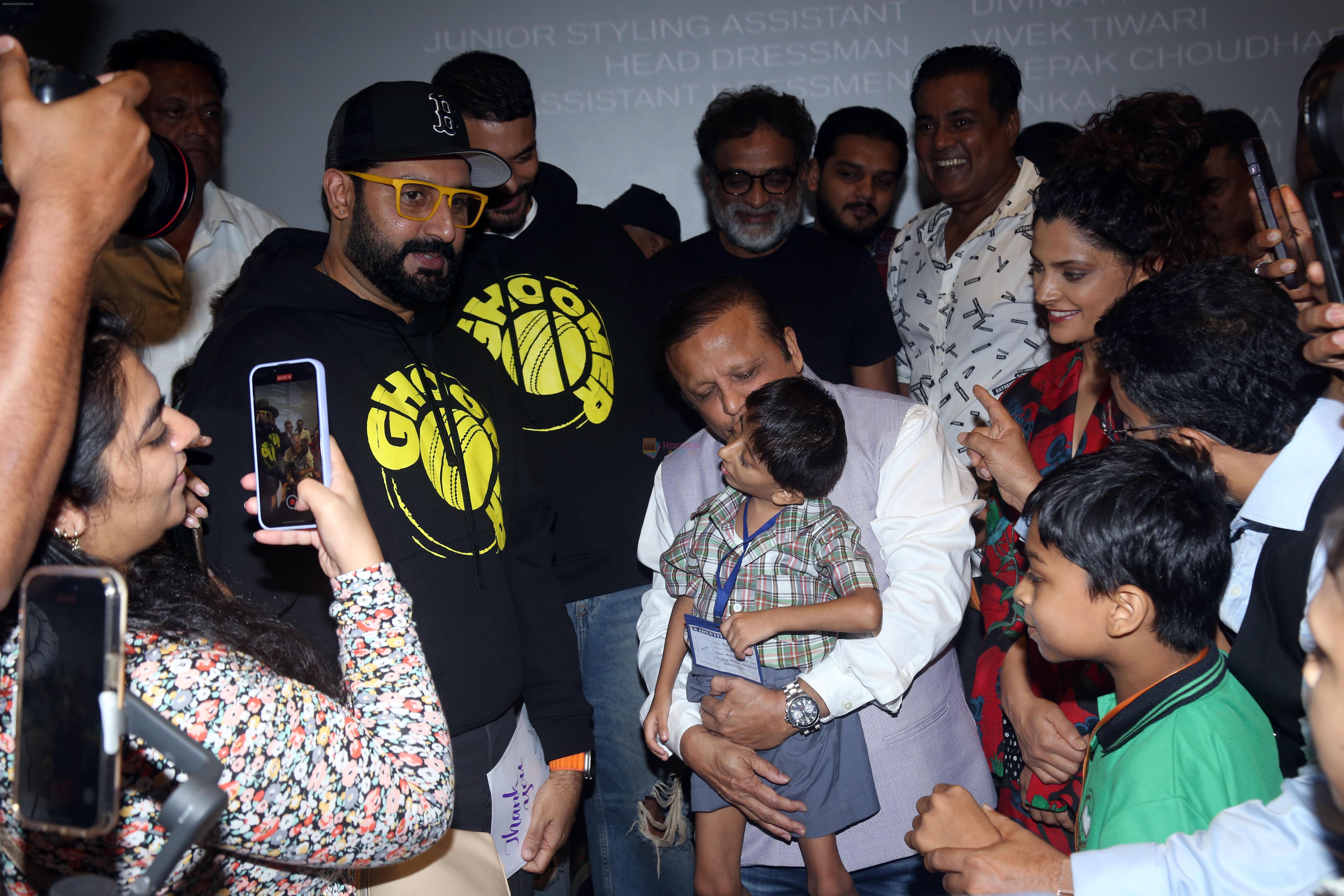 Abhishek Bachchan, Angad Bedi, Asif Bhamla, R. Balki, Saiyami Kher celebrate Ghoomer release with differently abled kids at PVR Le Reve in Bandra on 21st August 2023