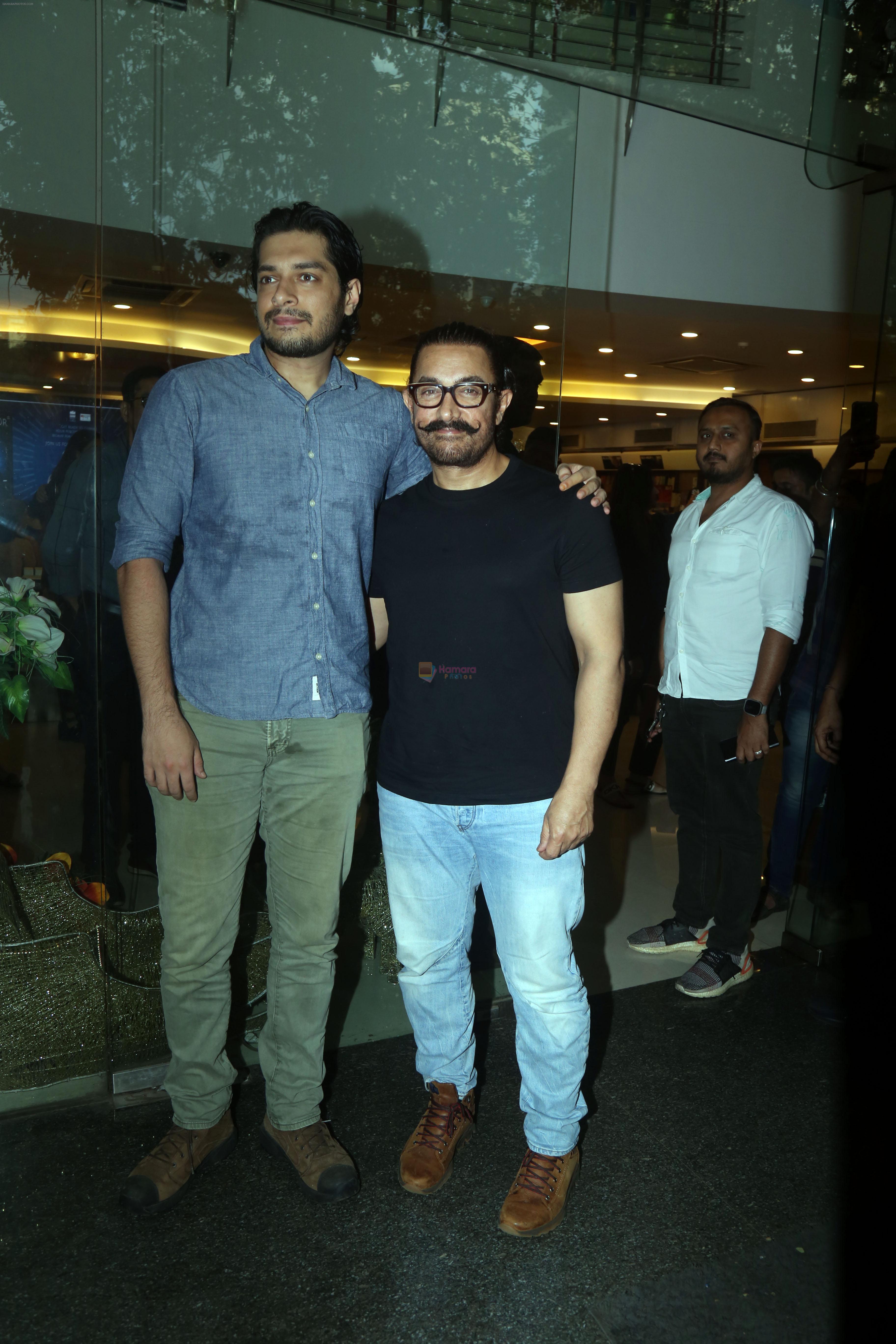 Aamir Khan, Junaid Khan at the Book Launch of ONE The Story of the Ultimate Myth by Mansoor Khan on 21st August 2023