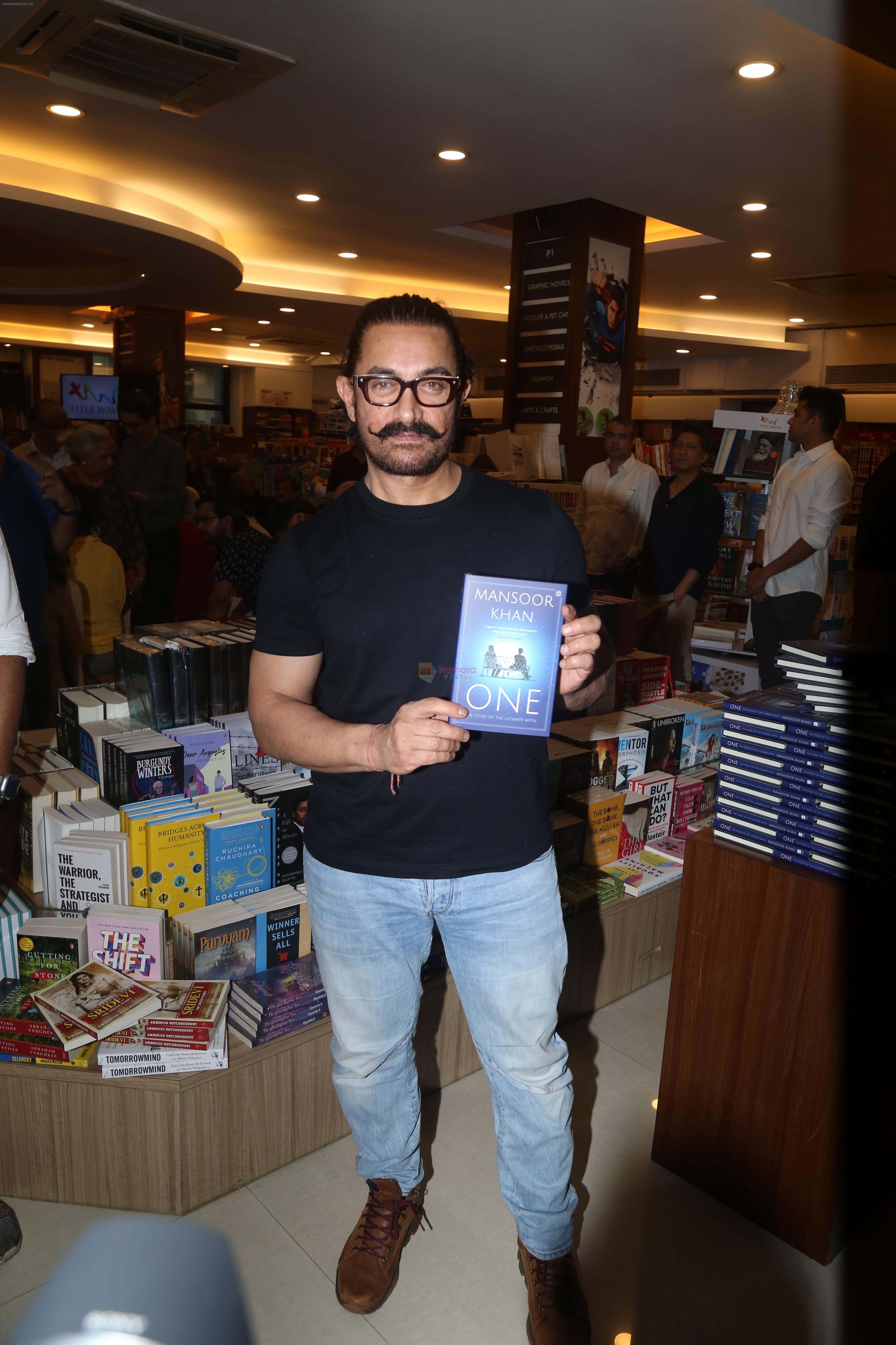 Aamir Khan at the Book Launch of ONE The Story of the Ultimate Myth by Mansoor Khan on 21st August 2023