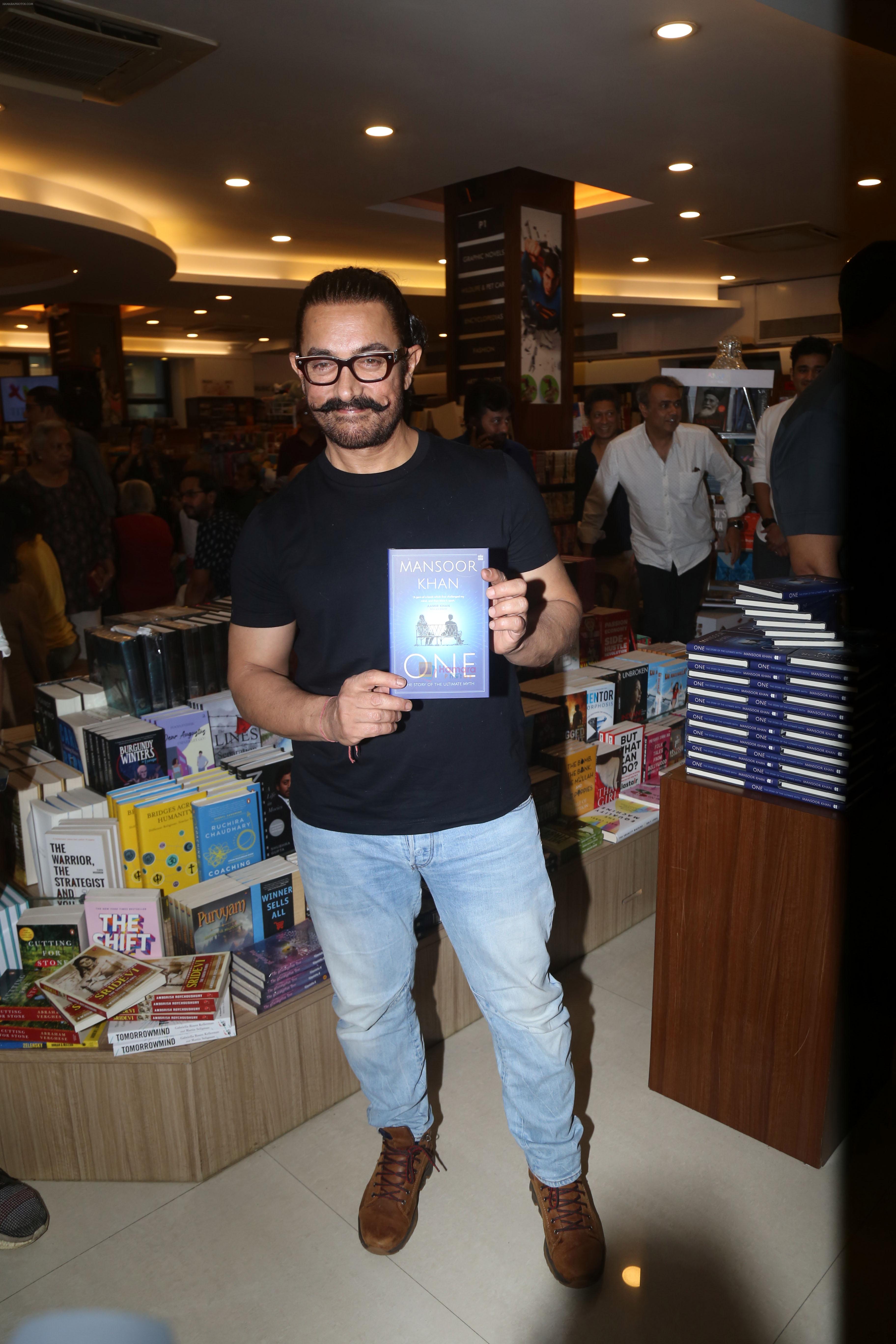 Aamir Khan at the Book Launch of ONE The Story of the Ultimate Myth by Mansoor Khan on 21st August 2023