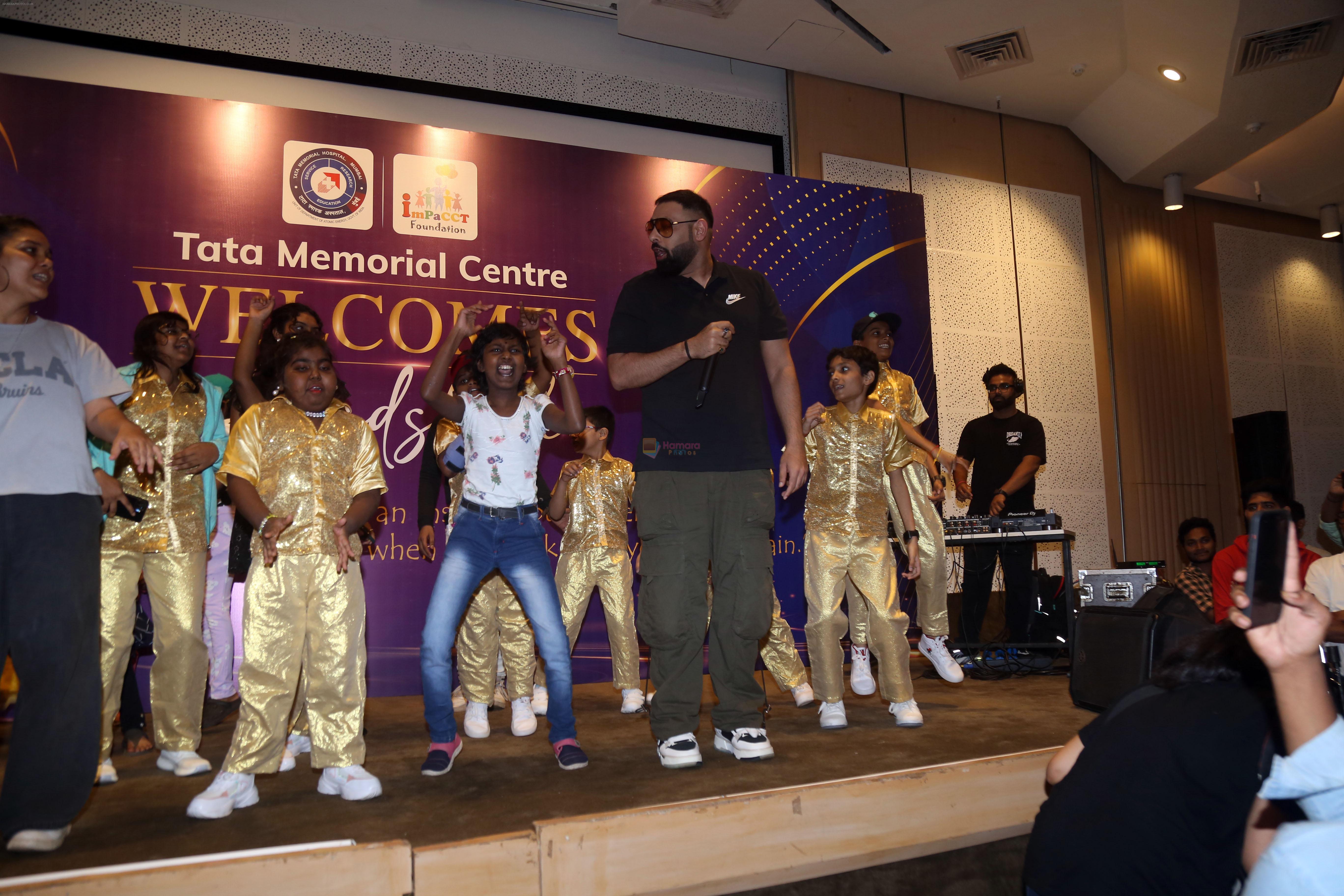 Rapper Badshah performs for children at the The Tata Memorial Hospital on 23rd August 2023