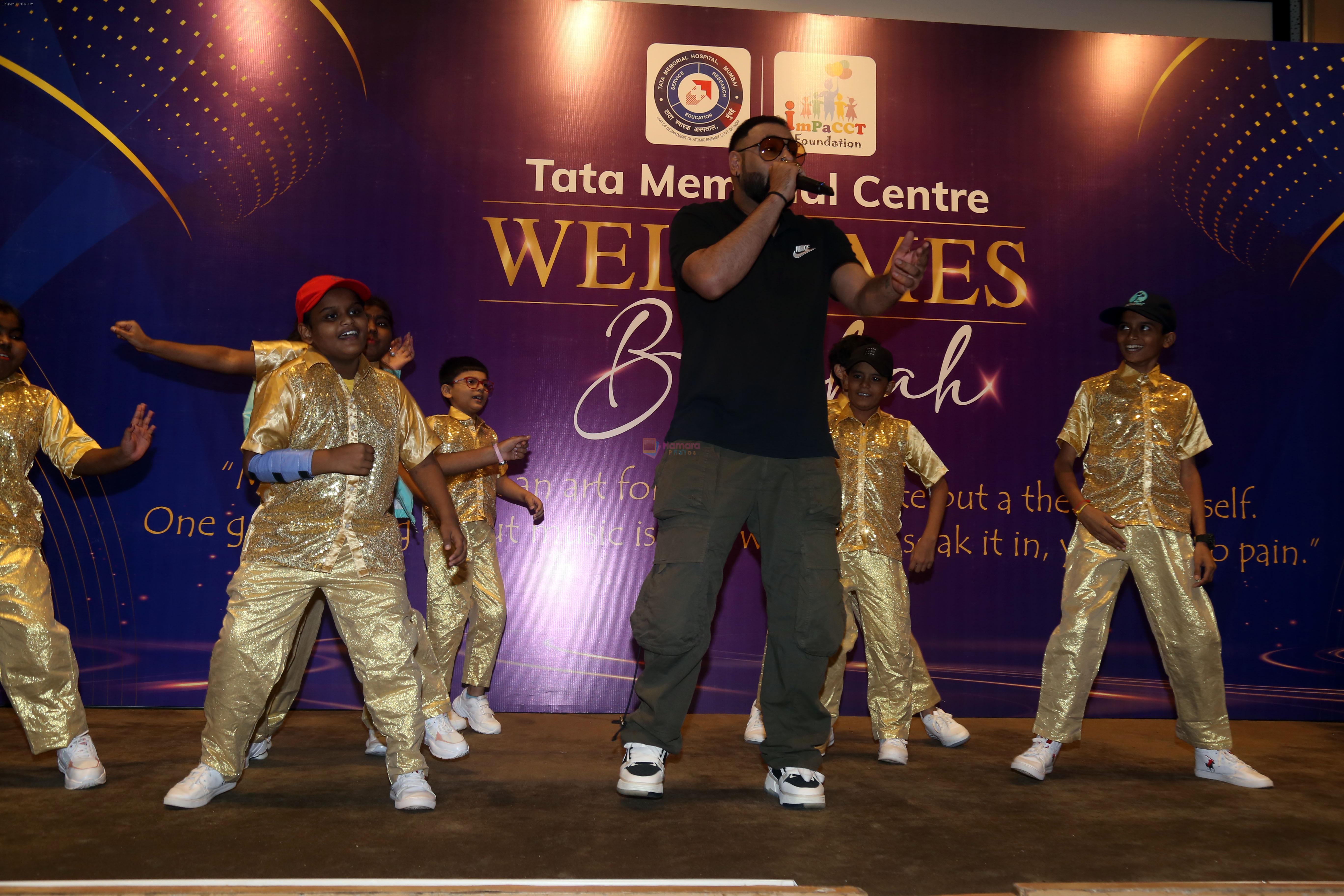 Rapper Badshah performs for children at the The Tata Memorial Hospital on 23rd August 2023