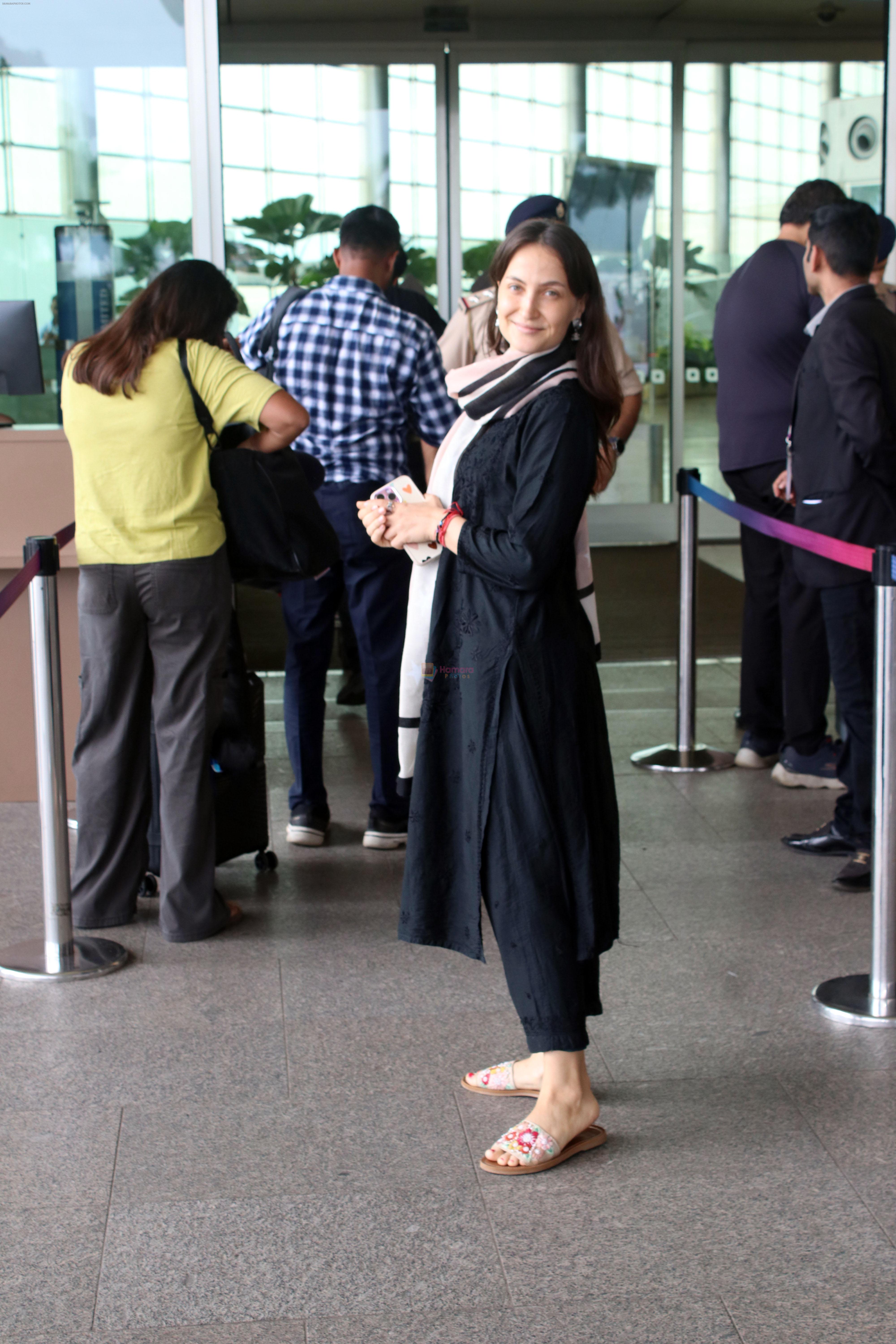 Elli AvrRam spotted at airport departure on 10th Sept 2023